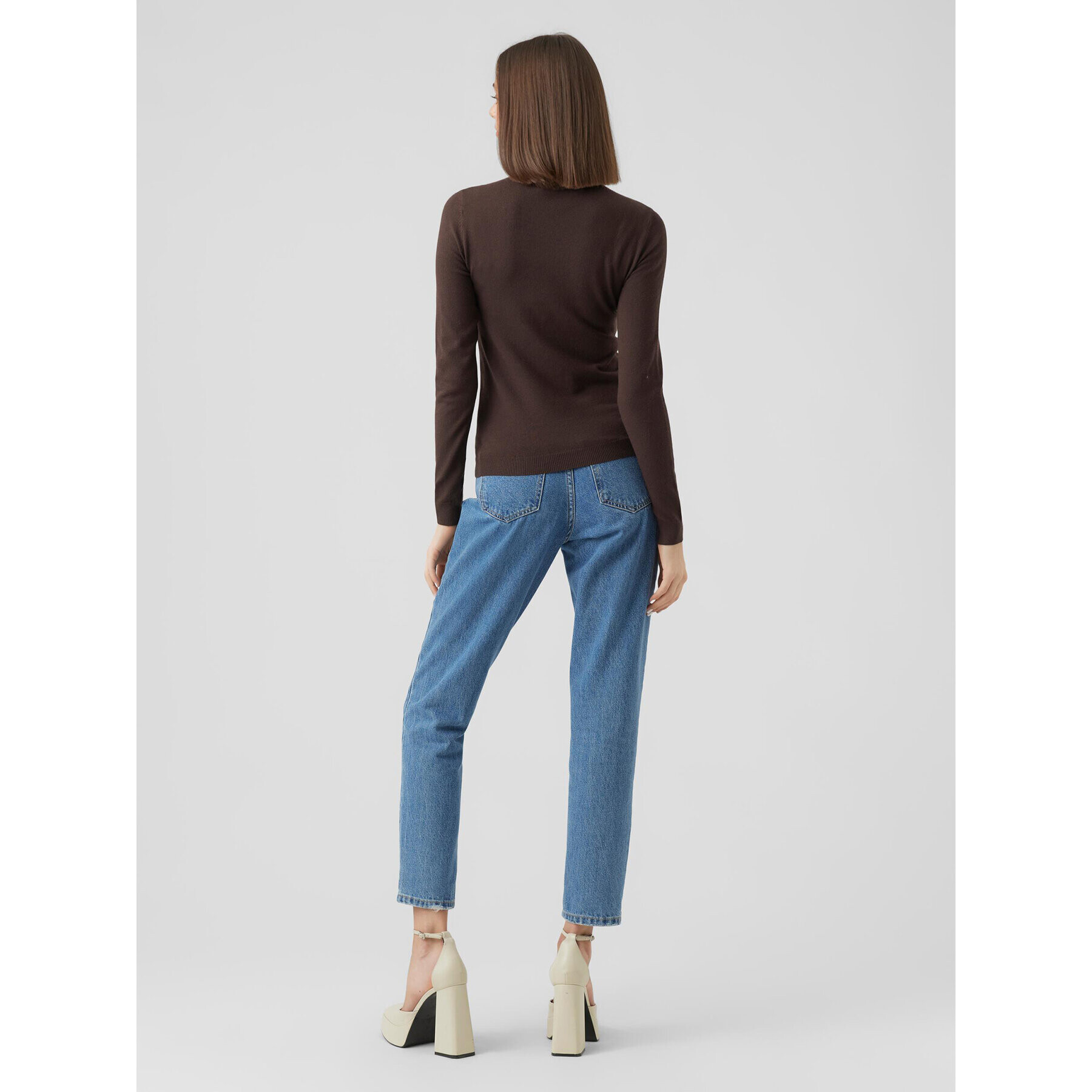 Vero Moda Поло Happiness 10238127 Кафяв Regular Fit - Pepit.bg