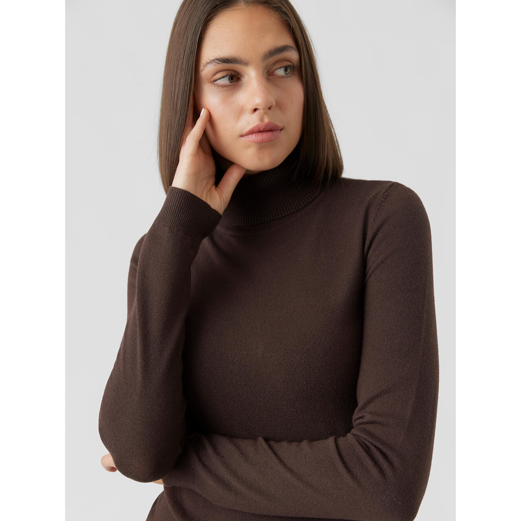 Vero Moda Поло Happiness 10238127 Кафяв Regular Fit - Pepit.bg