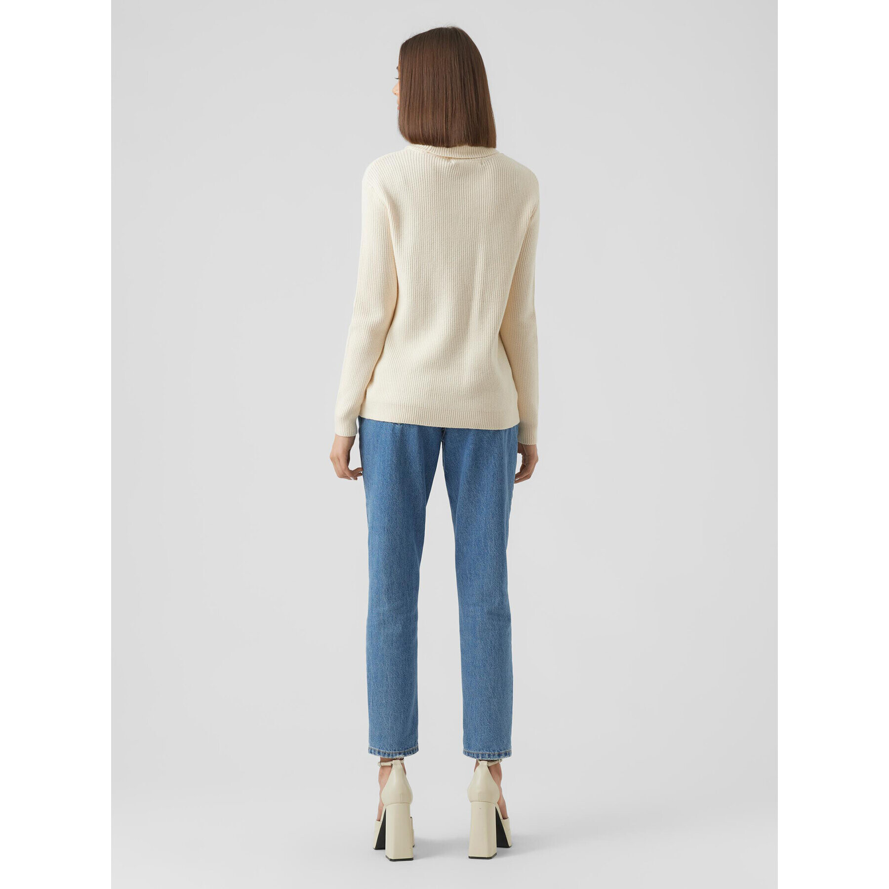 Vero Moda Поло Holly 10268920 Екрю Relaxed Fit - Pepit.bg