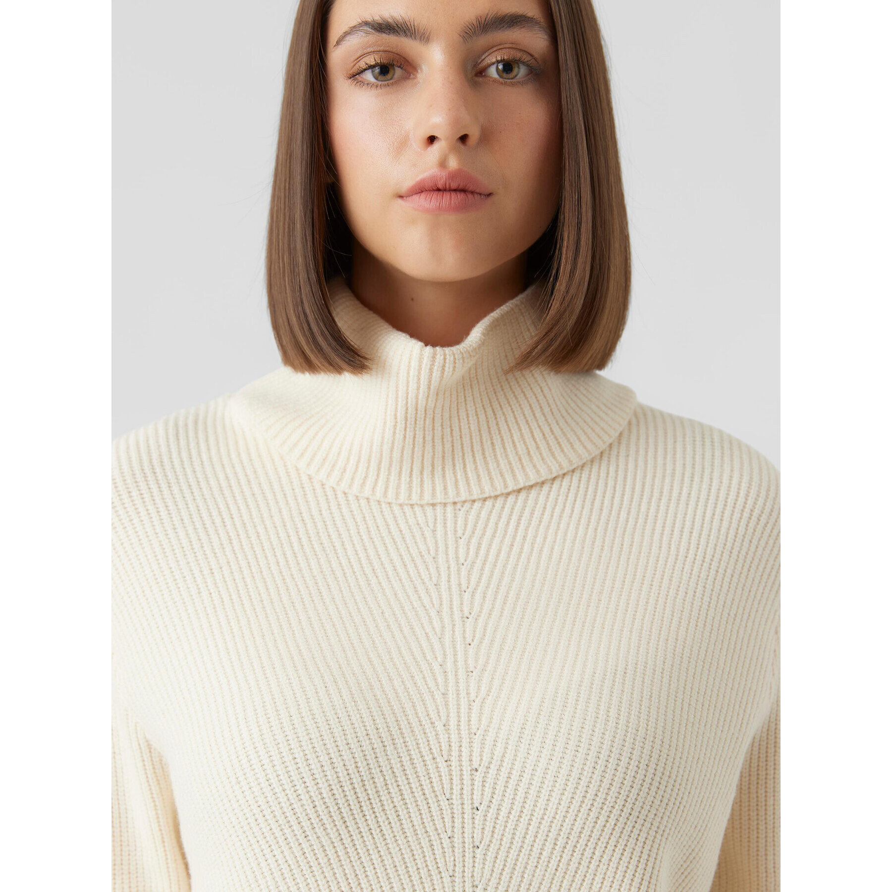 Vero Moda Поло Holly 10268920 Екрю Relaxed Fit - Pepit.bg