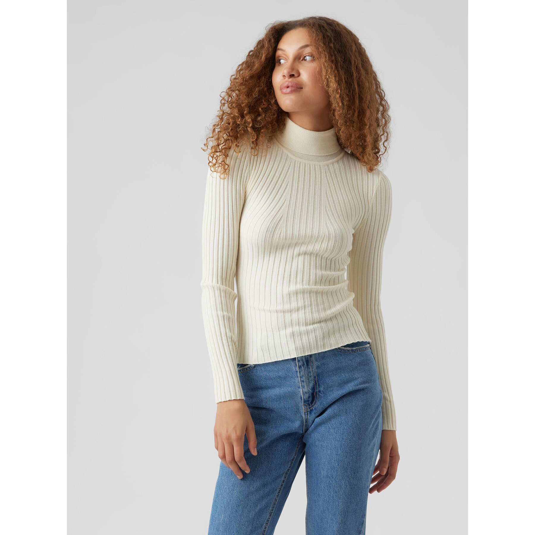 Vero Moda Поло Kiki 10272699 Екрю Slim Fit - Pepit.bg