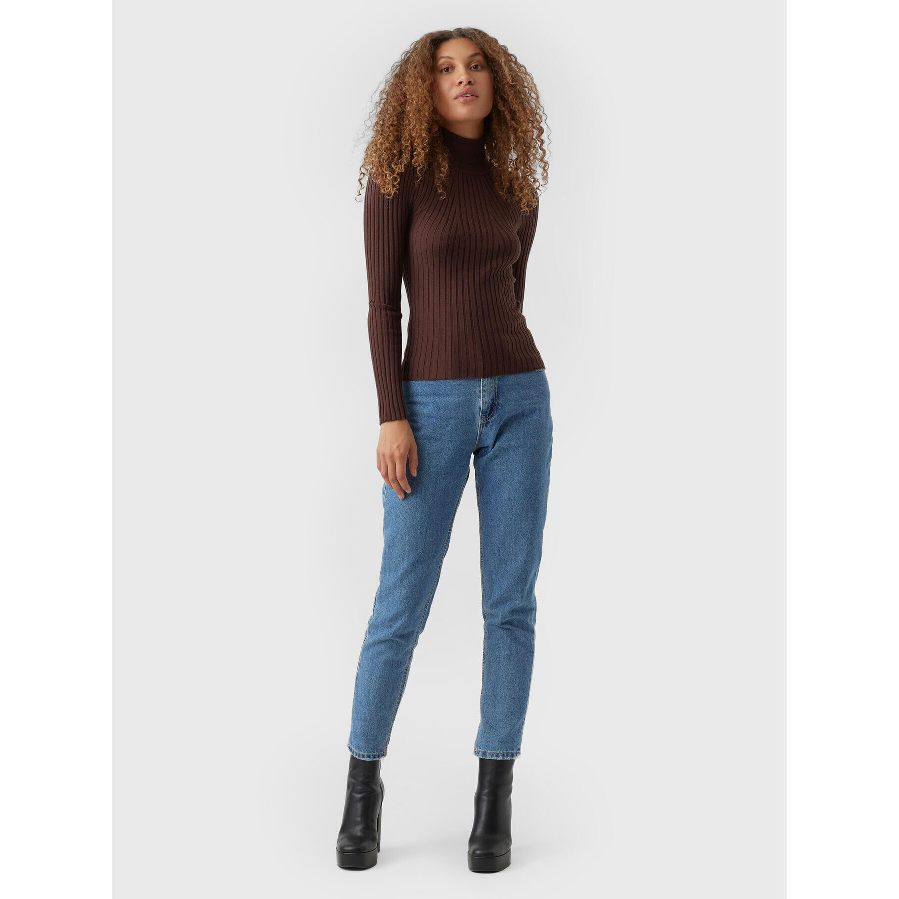 Vero Moda Поло Kiki 10272699 Кафяв Slim Fit - Pepit.bg