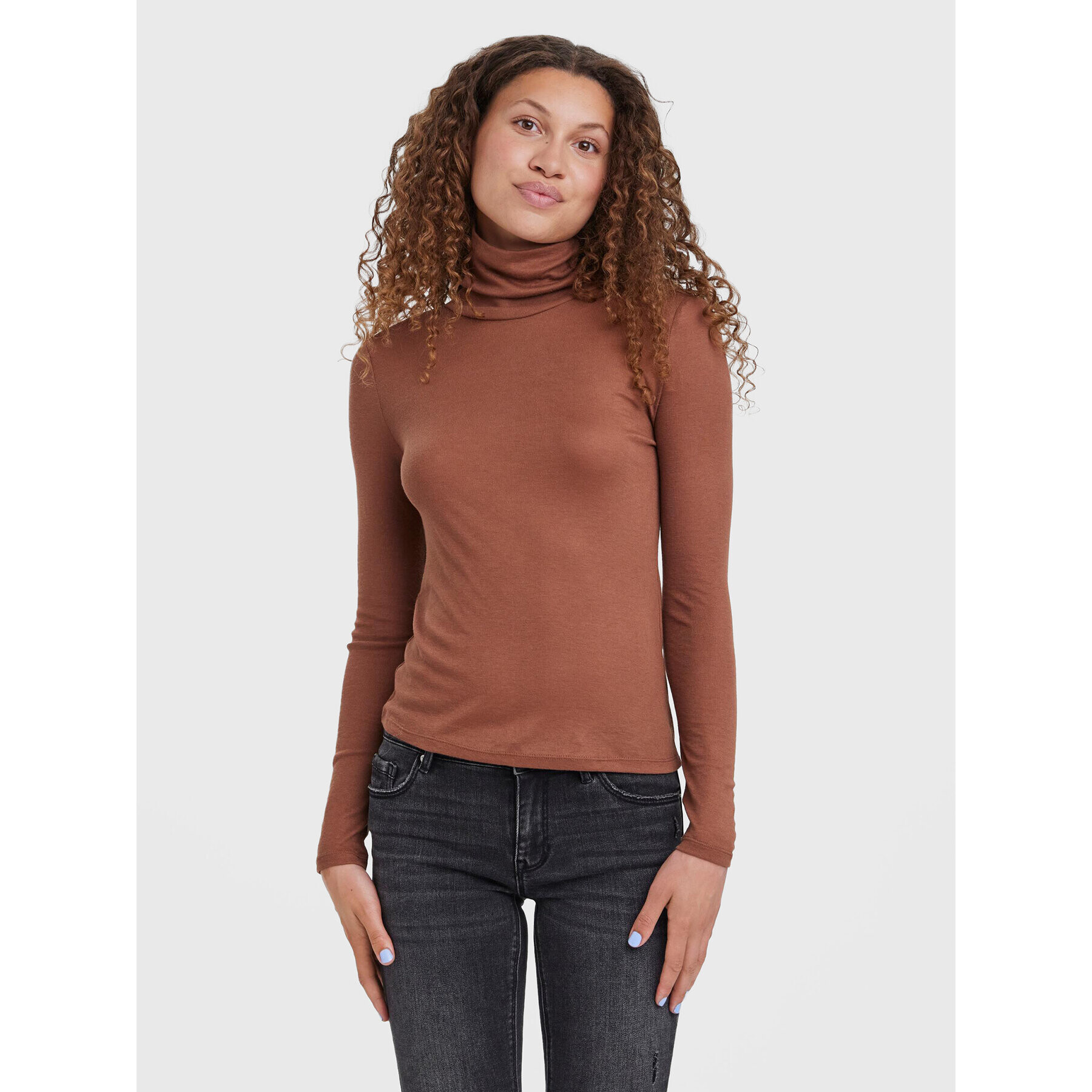 Vero Moda Поло Mella 10271620 Кафяв Regular Fit - Pepit.bg