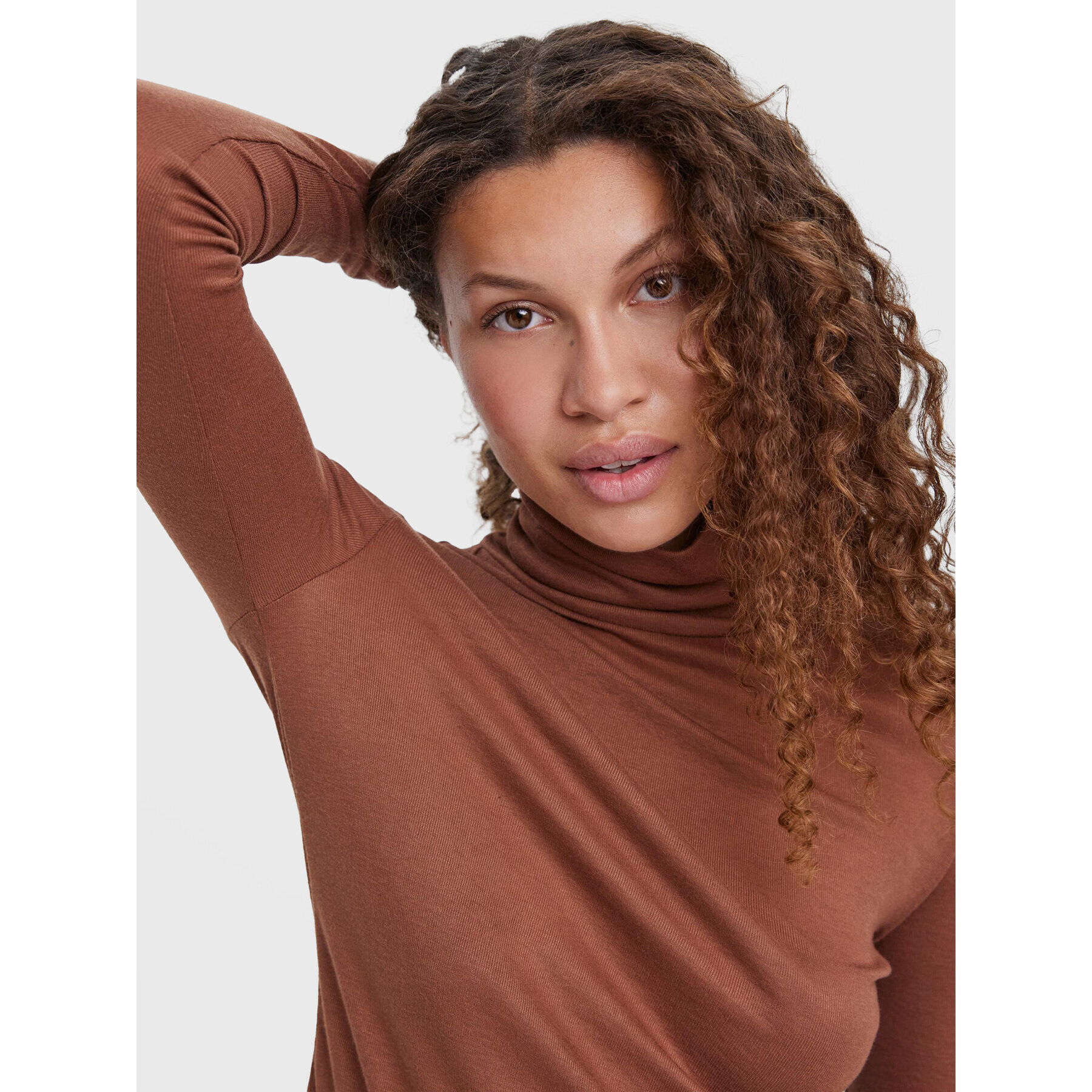 Vero Moda Поло Mella 10271620 Кафяв Regular Fit - Pepit.bg