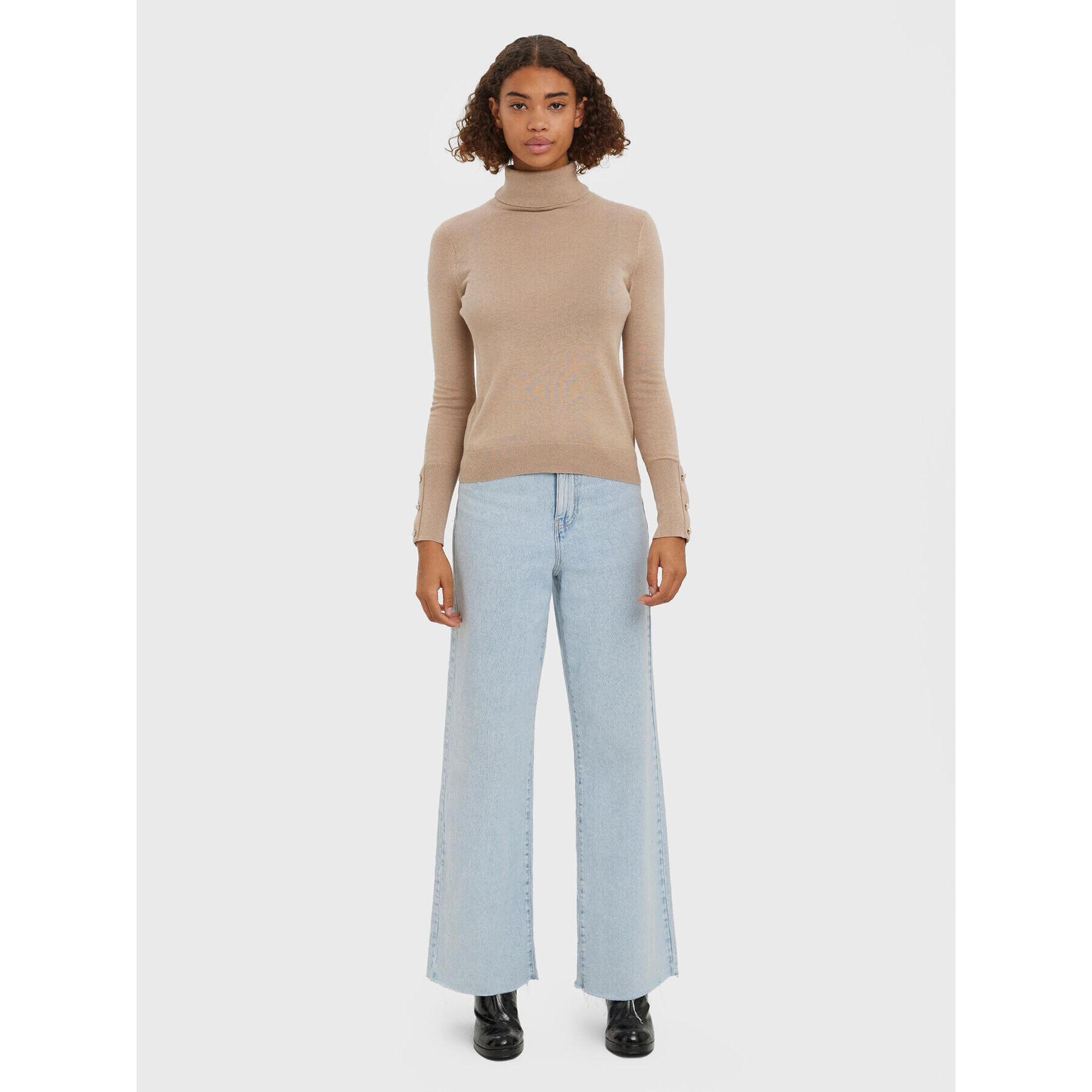Vero Moda Поло New Milda 10268155 Бежов Regular Fit - Pepit.bg