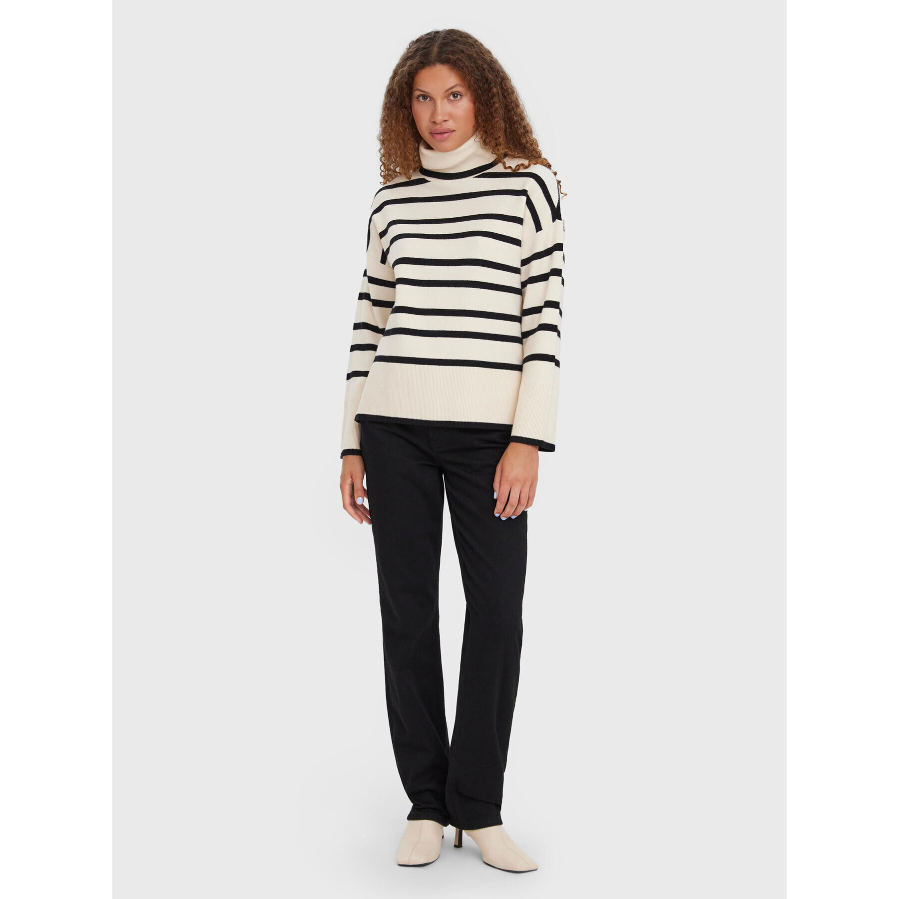 Vero Moda Поло Saba 10272469 Екрю Regular Fit - Pepit.bg
