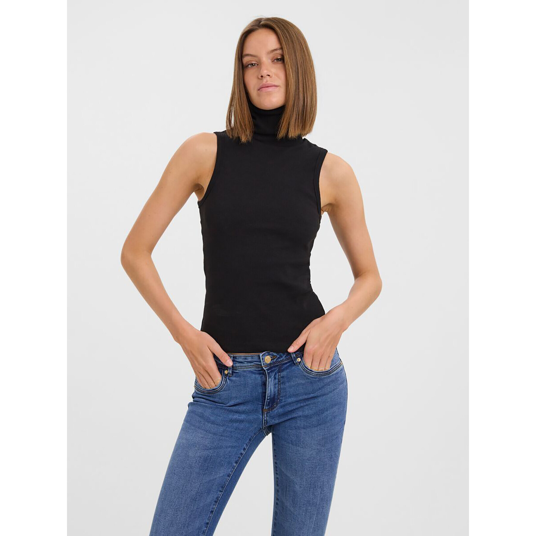 Vero Moda Поло Vita 10271194 Черен Slim Fit - Pepit.bg