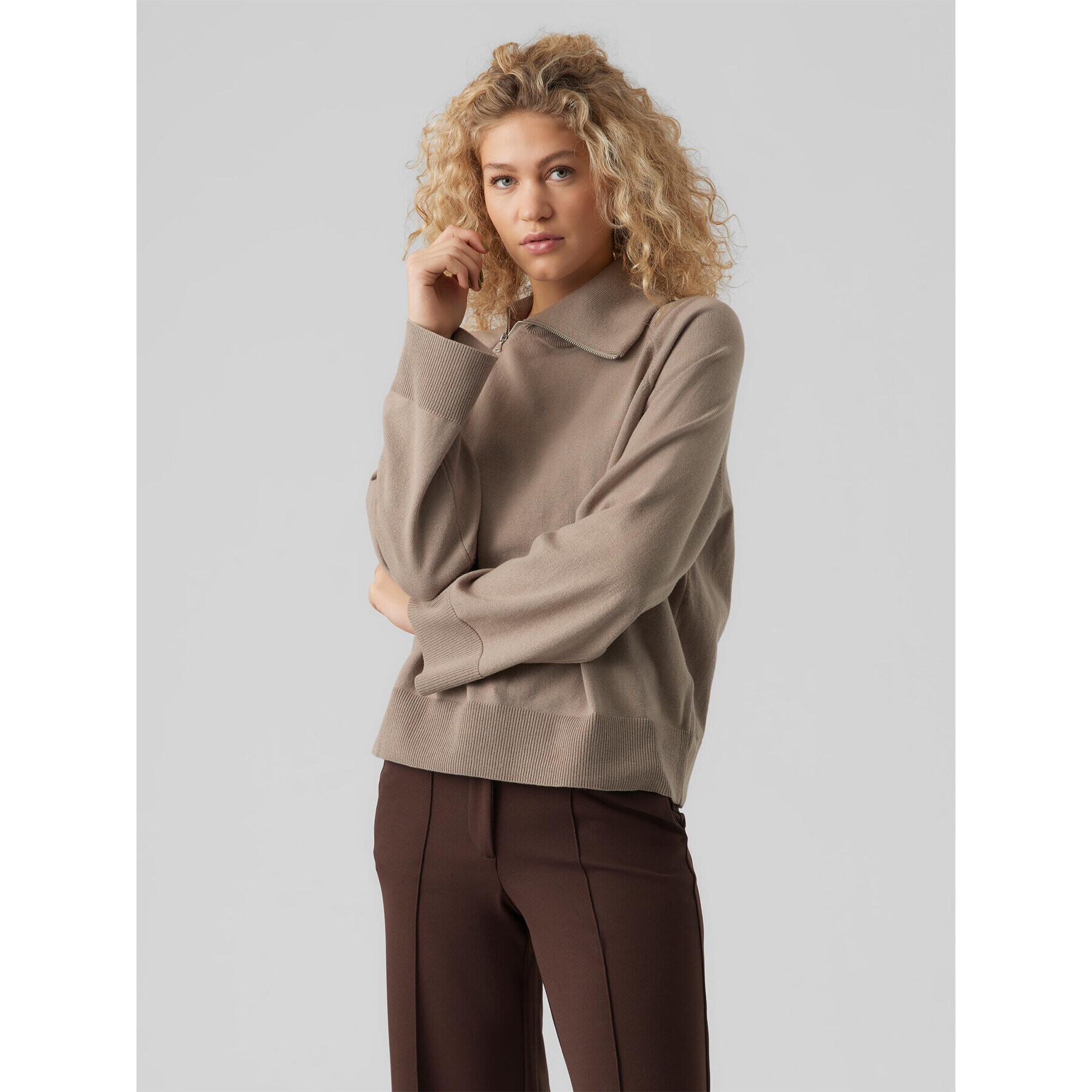 Vero Moda Поло Vivan 10271449 Бежов Regular Fit - Pepit.bg