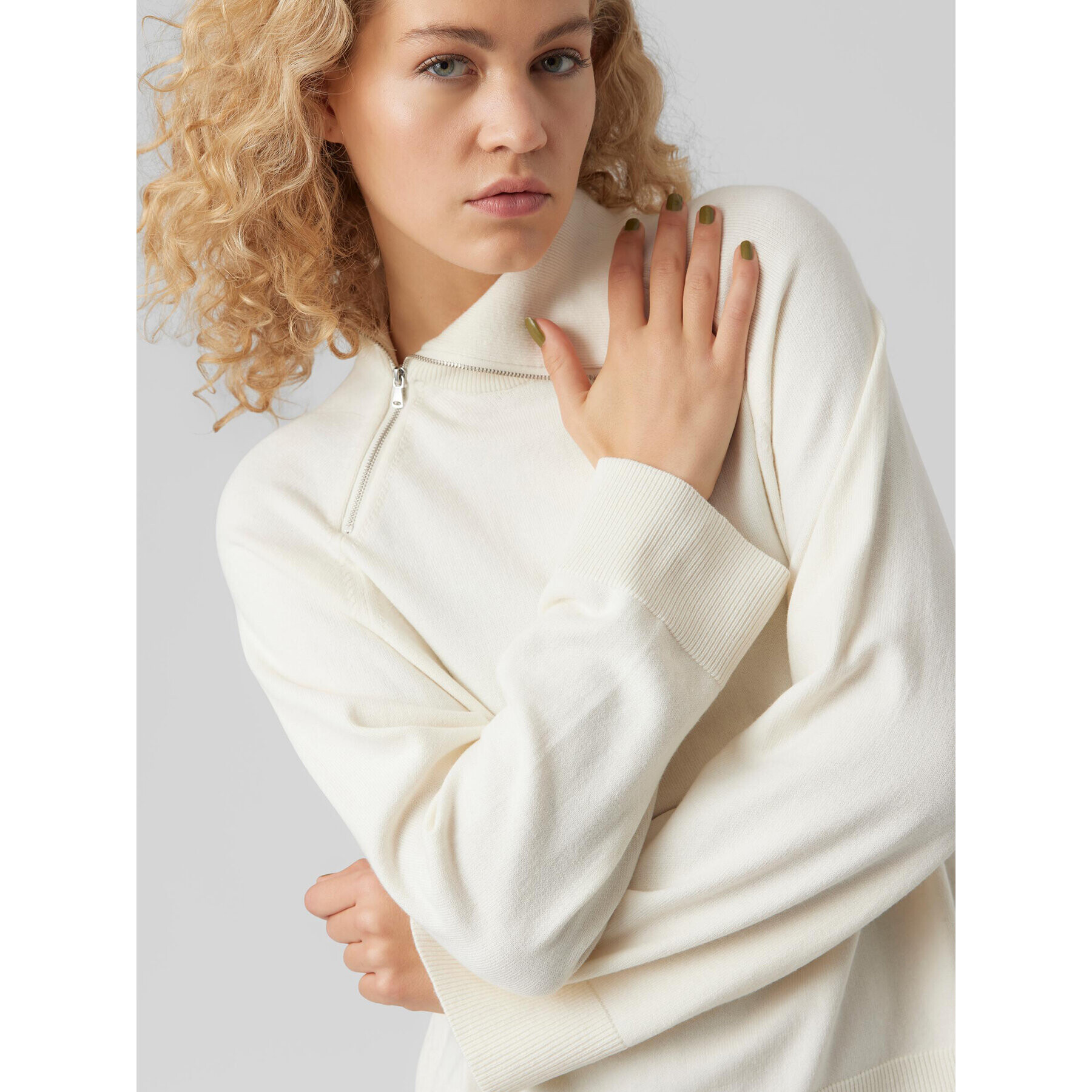Vero Moda Поло Vivan 10271449 Екрю Relaxed Fit - Pepit.bg