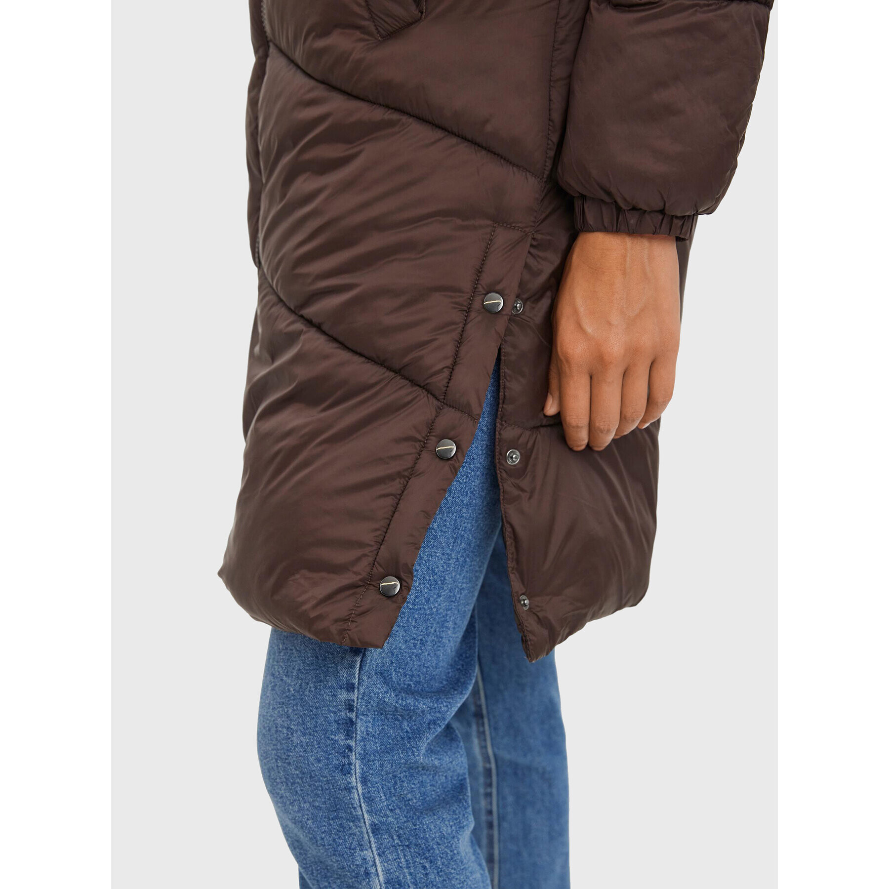 Vero Moda Пухено яке Uppsala 10270146 Кафяв Regular Fit - Pepit.bg