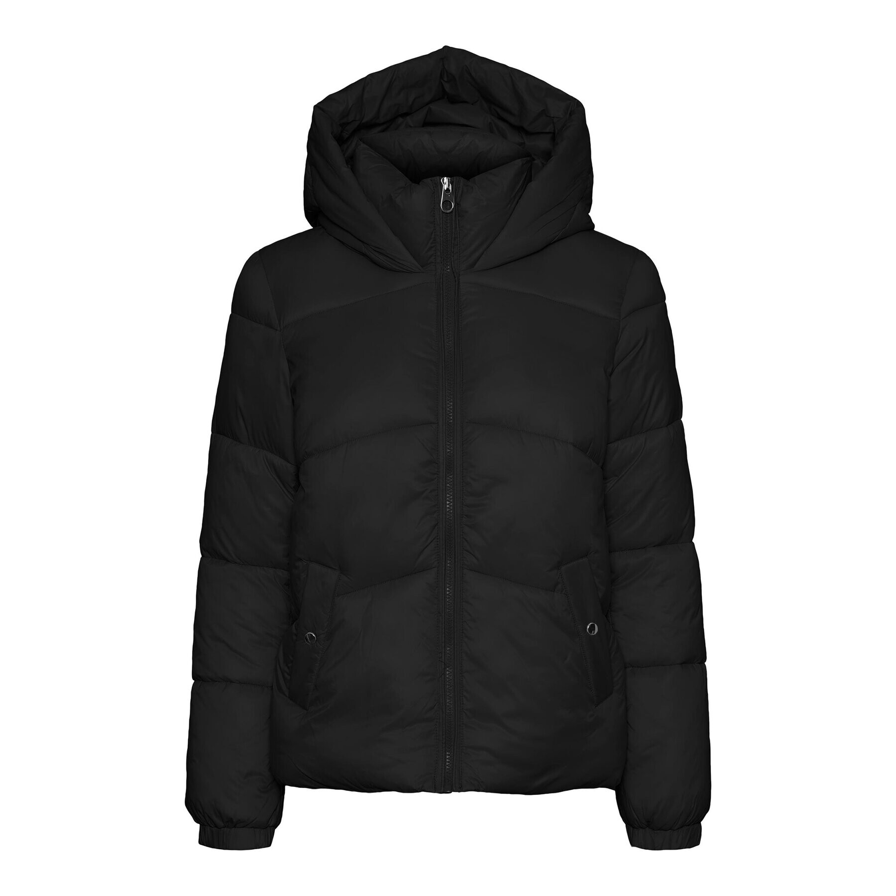 Vero Moda Пухено яке 10273951 Черен Regular Fit - Pepit.bg
