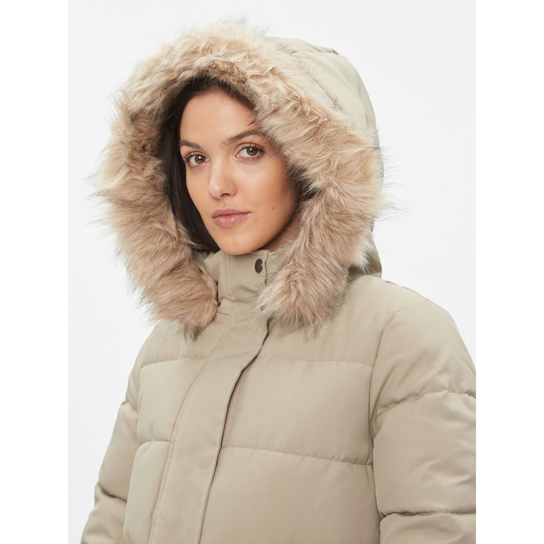 Vero Moda Пухено яке 10289478 Бежов Regular Fit - Pepit.bg