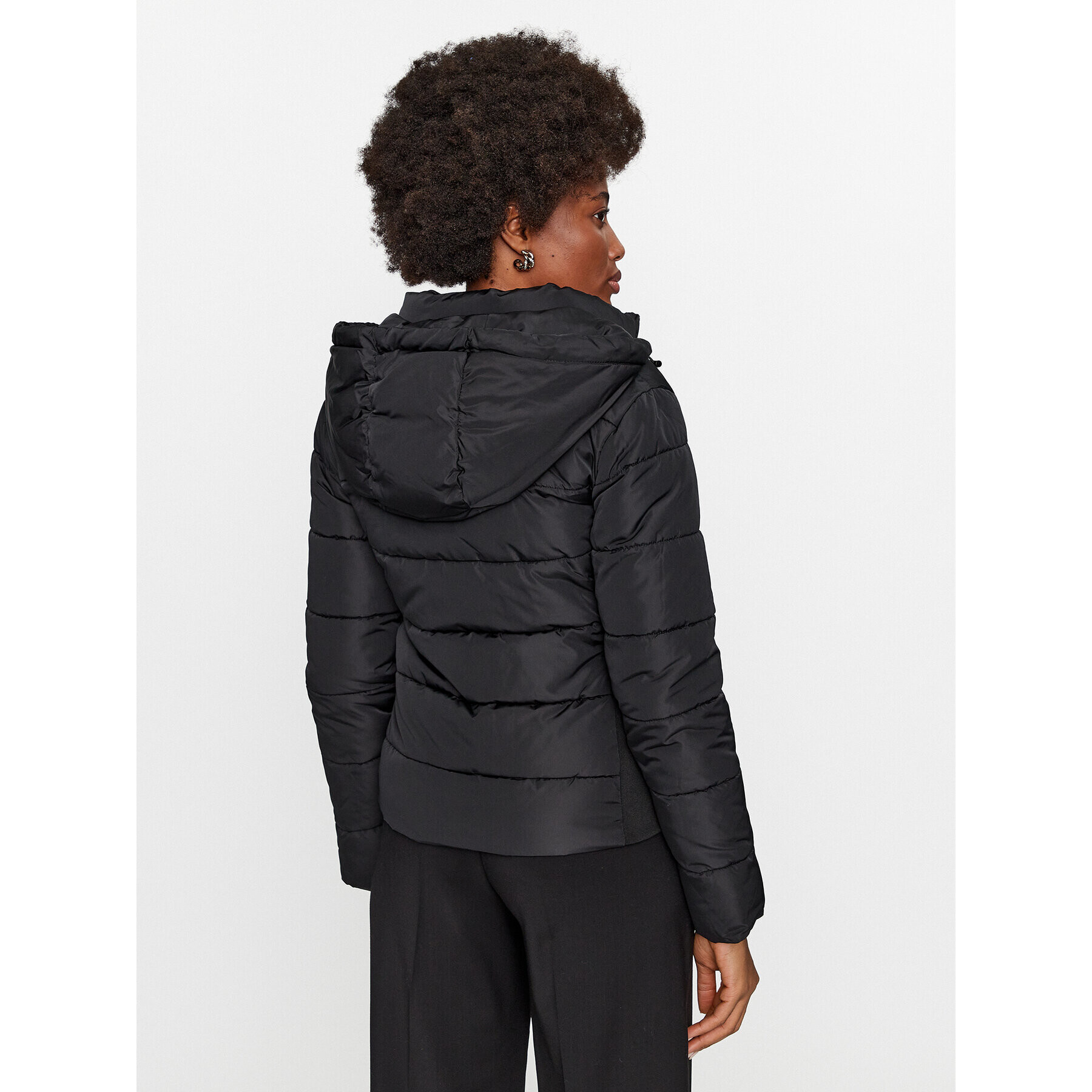 Vero Moda Пухено яке 10289837 Черен Regular Fit - Pepit.bg