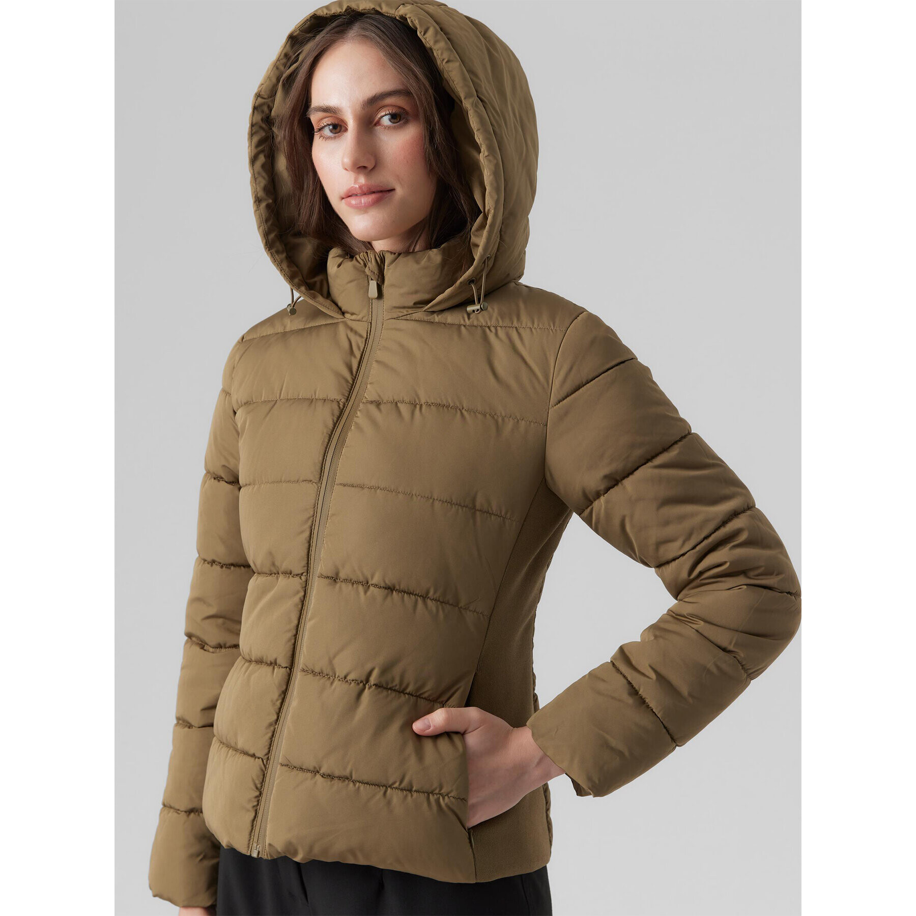 Vero Moda Пухено яке 10289837 Кафяв Regular Fit - Pepit.bg