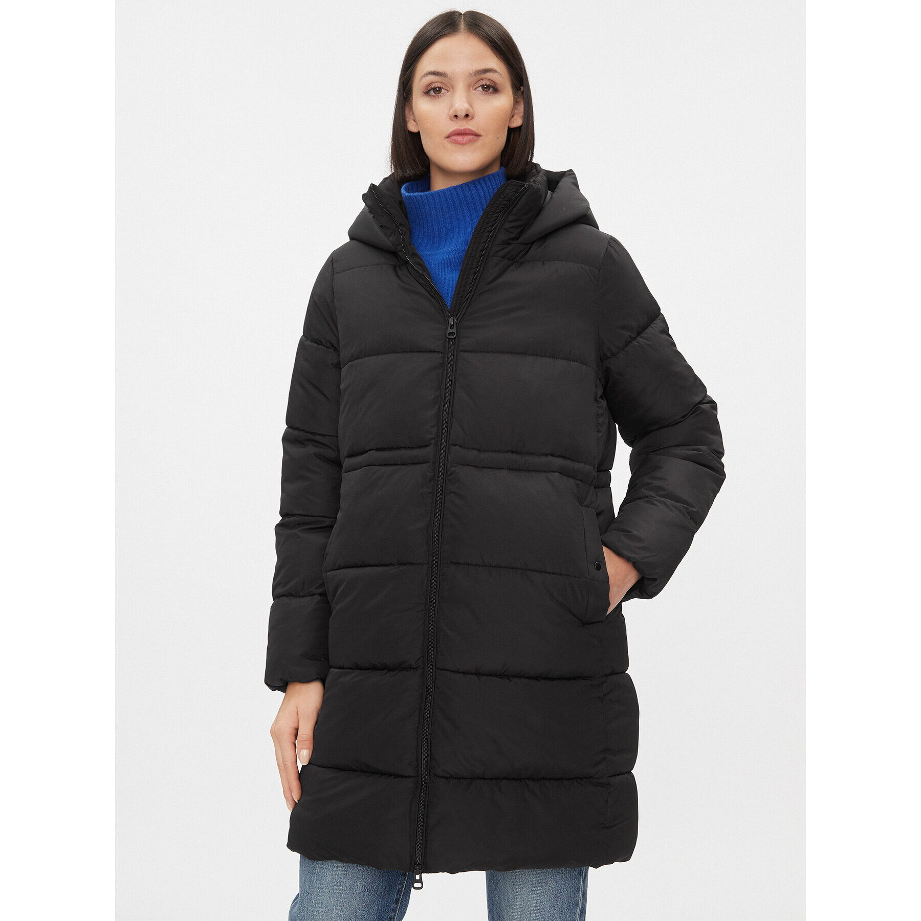 Vero Moda Пухено яке 10289876 Черен Regular Fit - Pepit.bg