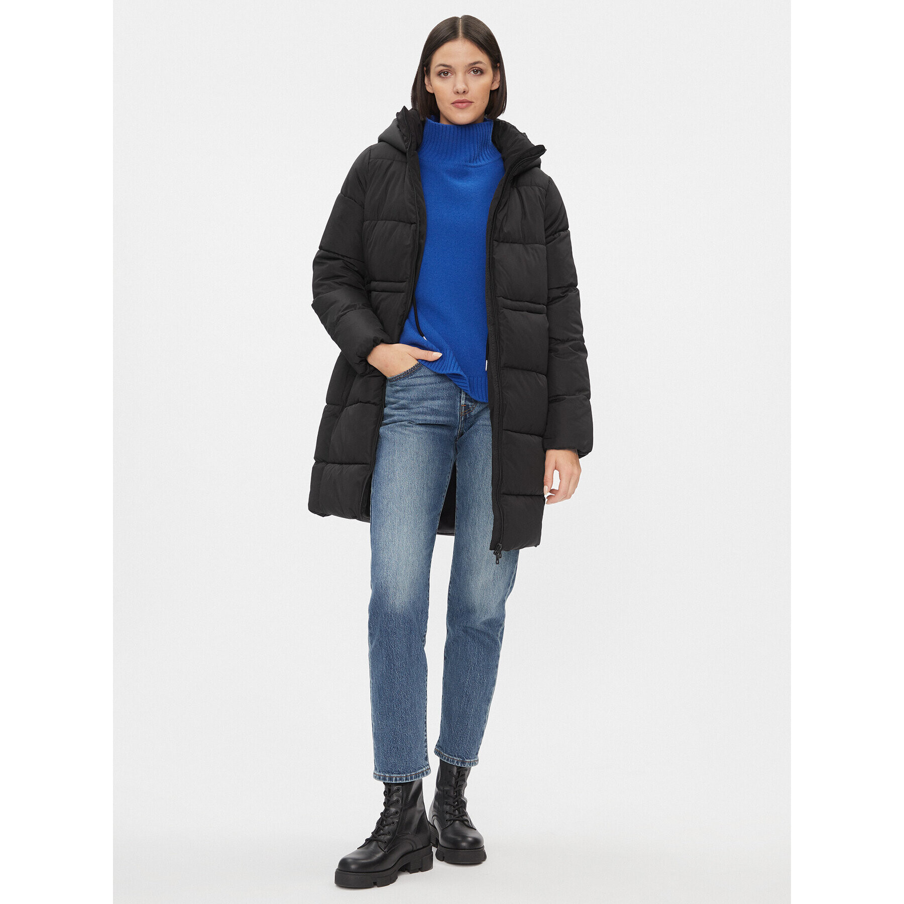 Vero Moda Пухено яке 10289876 Черен Regular Fit - Pepit.bg