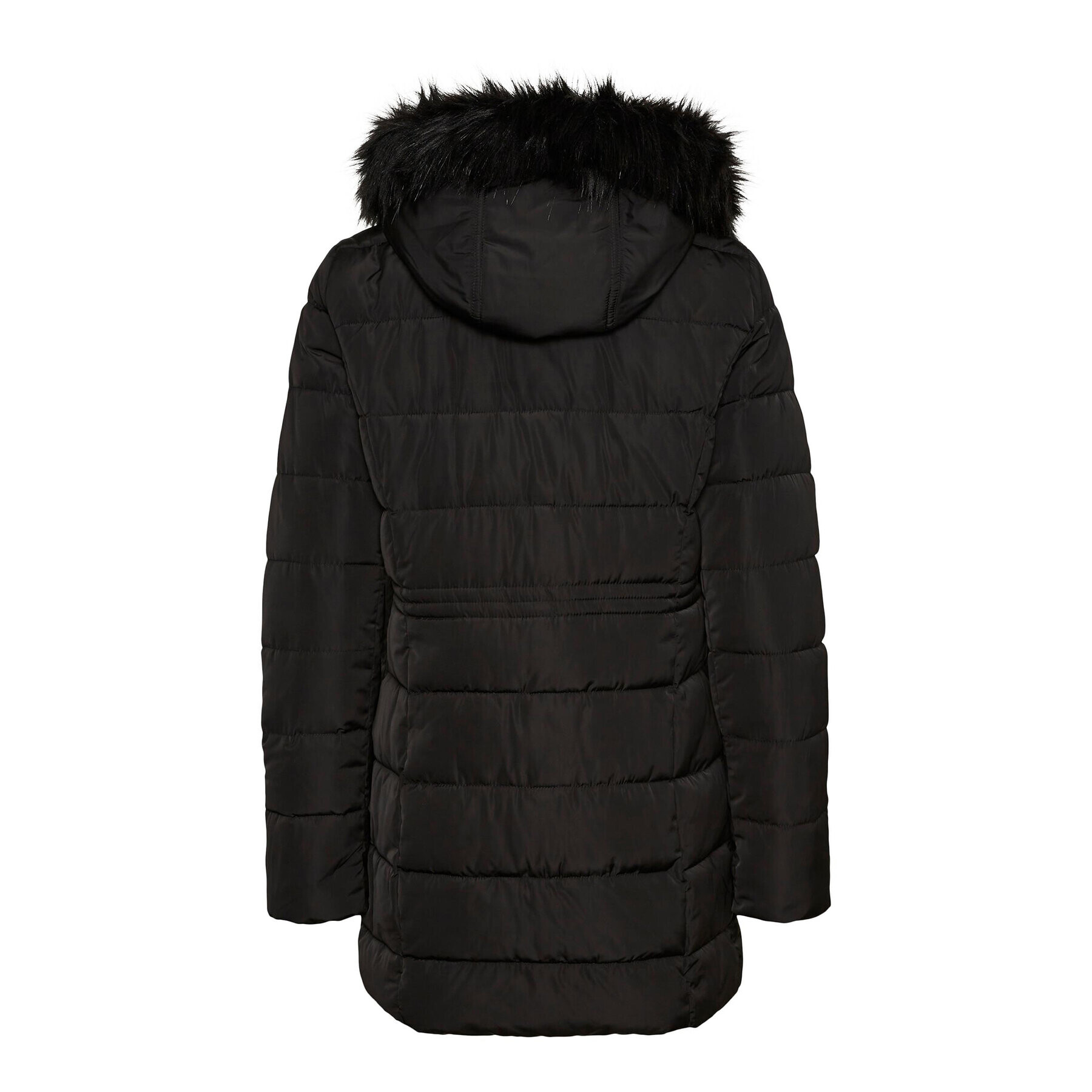 Vero Moda Пухено яке Liv 10266903 Черен Regular Fit - Pepit.bg