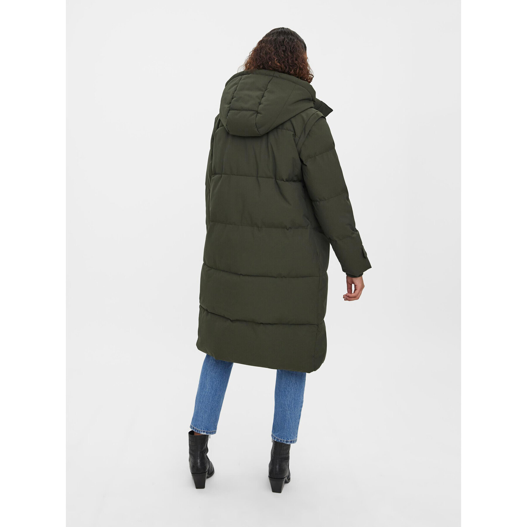 Vero Moda Пухено яке Margaret 10270066 Зелен Regular Fit - Pepit.bg