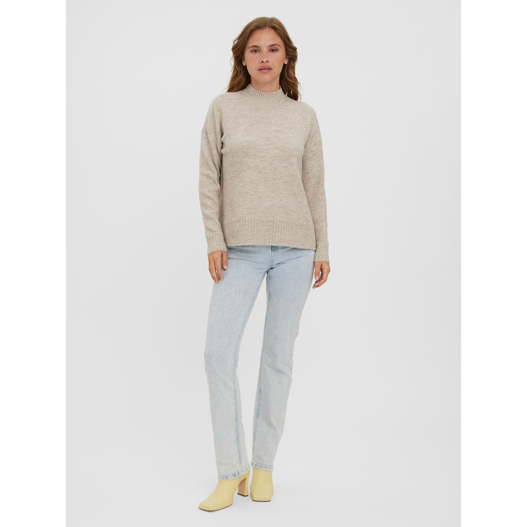 Vero Moda Пуловер 10269229 Бежов Regular Fit - Pepit.bg