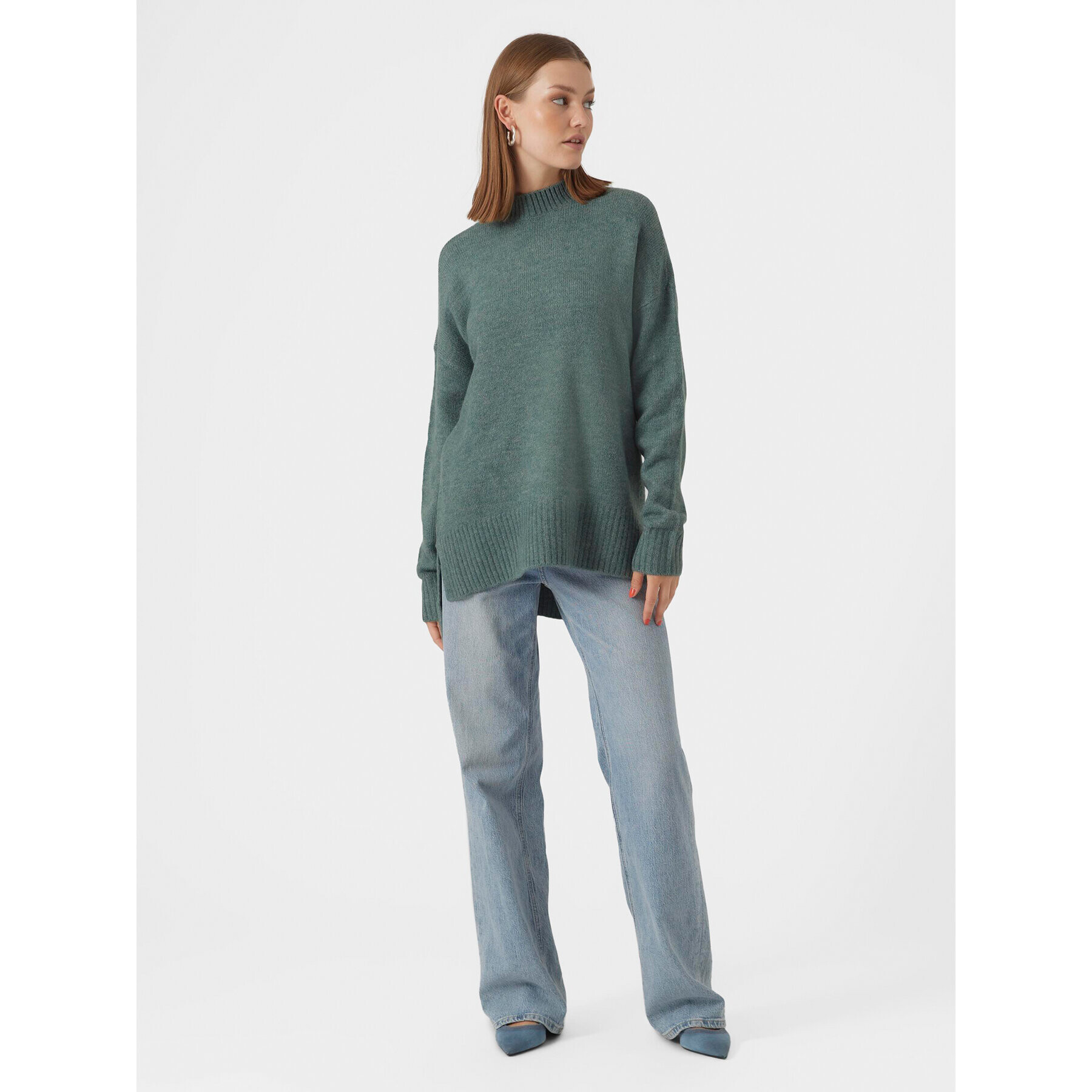 Vero Moda Пуловер 10269229 Зелен Regular Fit - Pepit.bg