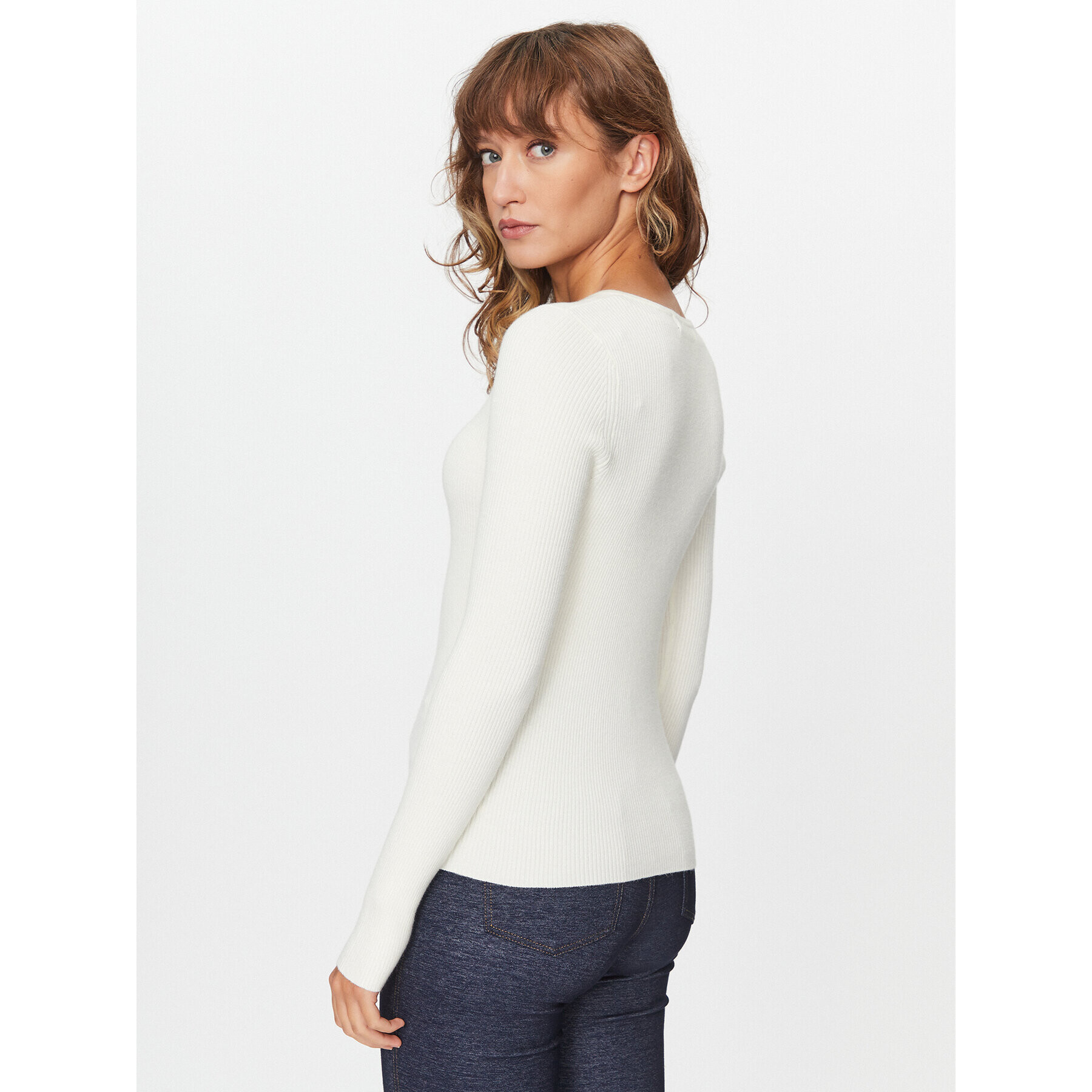 Vero Moda Пуловер 10291120 Екрю Slim Fit - Pepit.bg