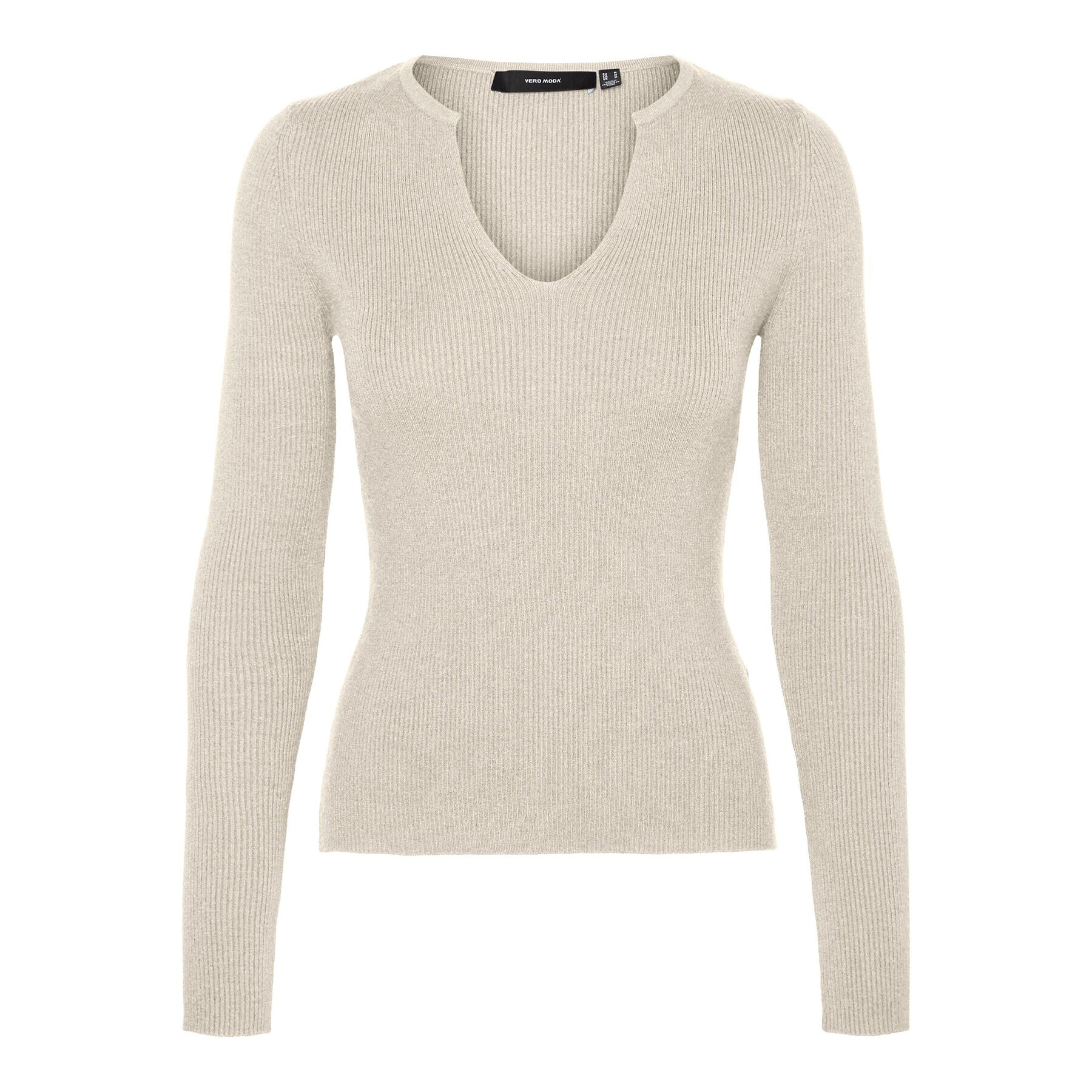 Vero Moda Пуловер 10291120 Екрю Slim Fit - Pepit.bg