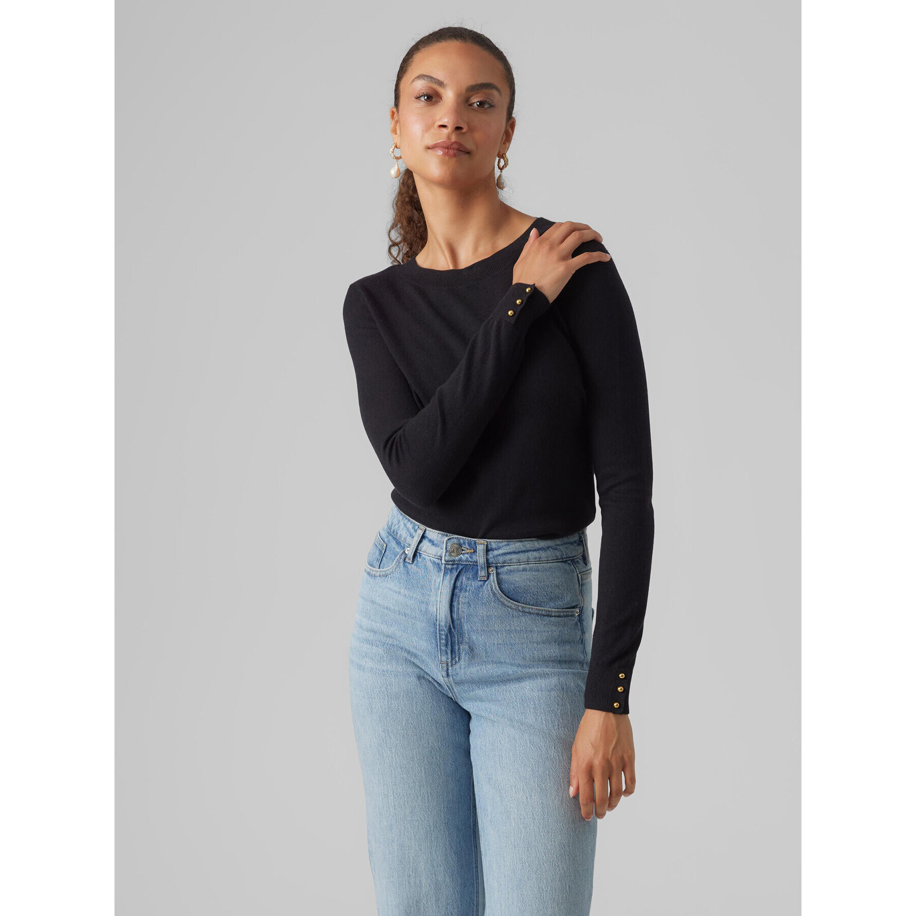 Vero Moda Пуловер 10291147 Черен Regular Fit - Pepit.bg