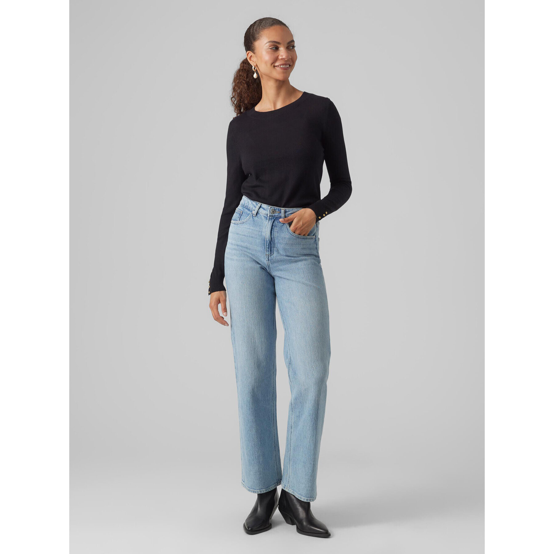 Vero Moda Пуловер 10291147 Черен Regular Fit - Pepit.bg