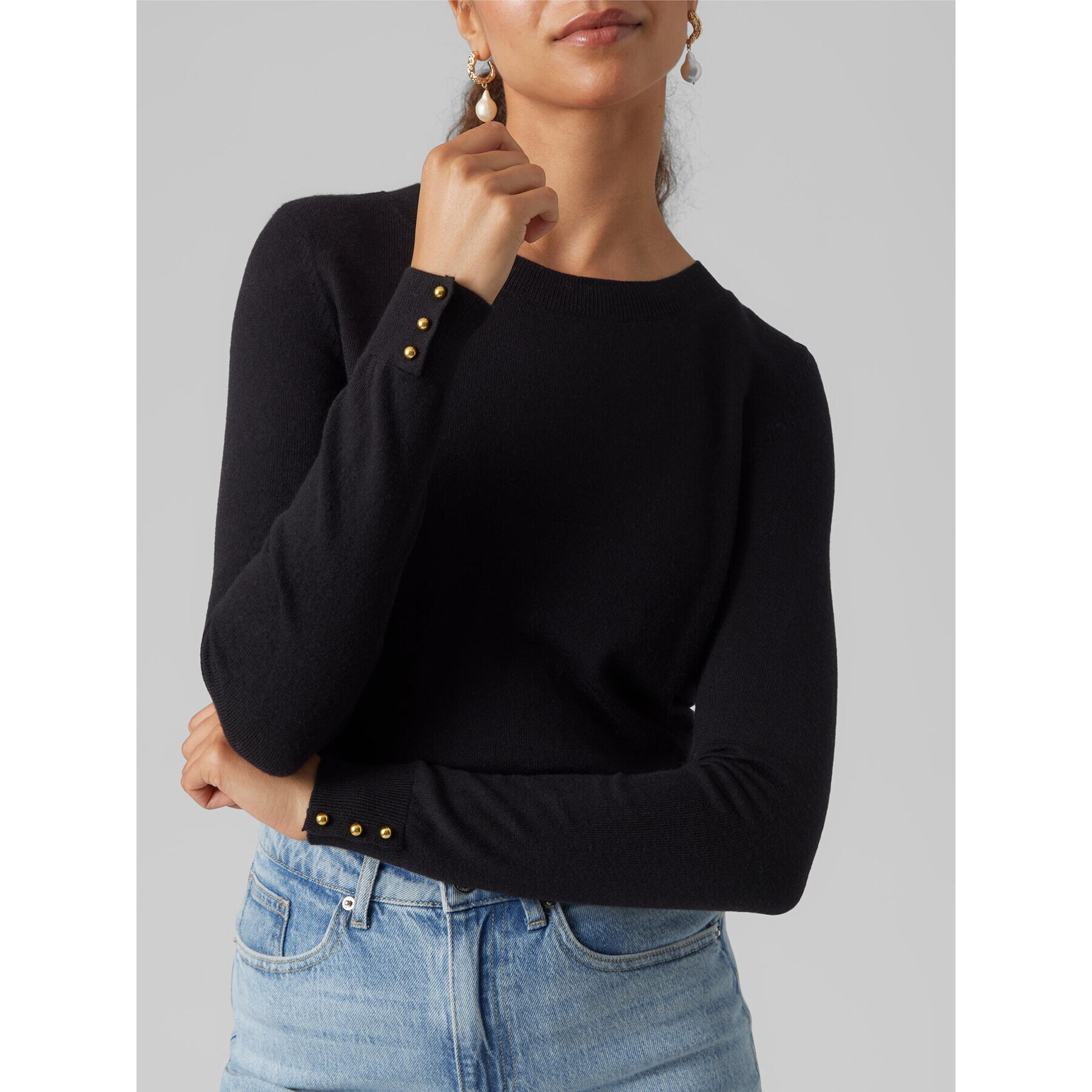 Vero Moda Пуловер 10291147 Черен Regular Fit - Pepit.bg