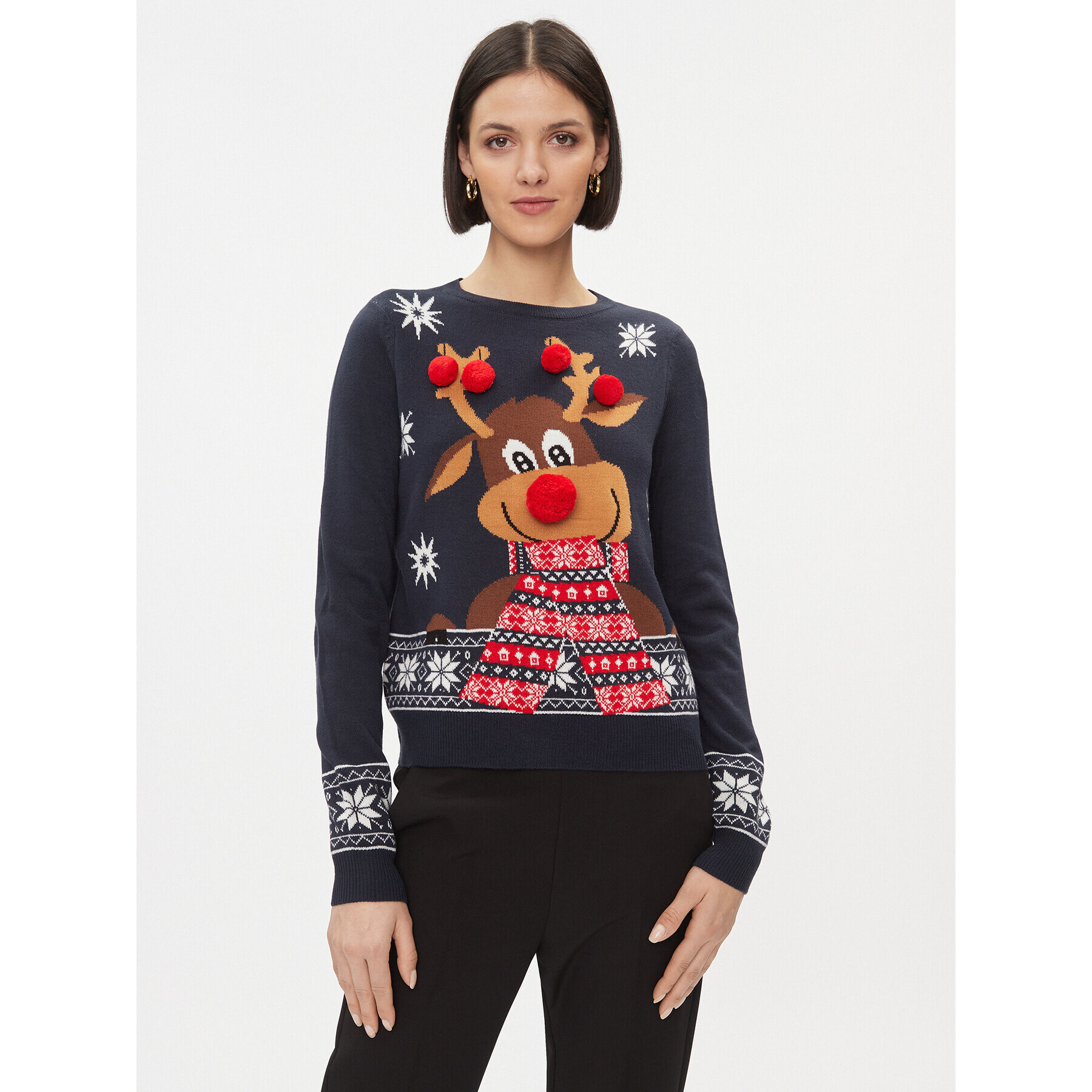 Vero Moda Пуловер 10292636 Тъмносин Regular Fit - Pepit.bg