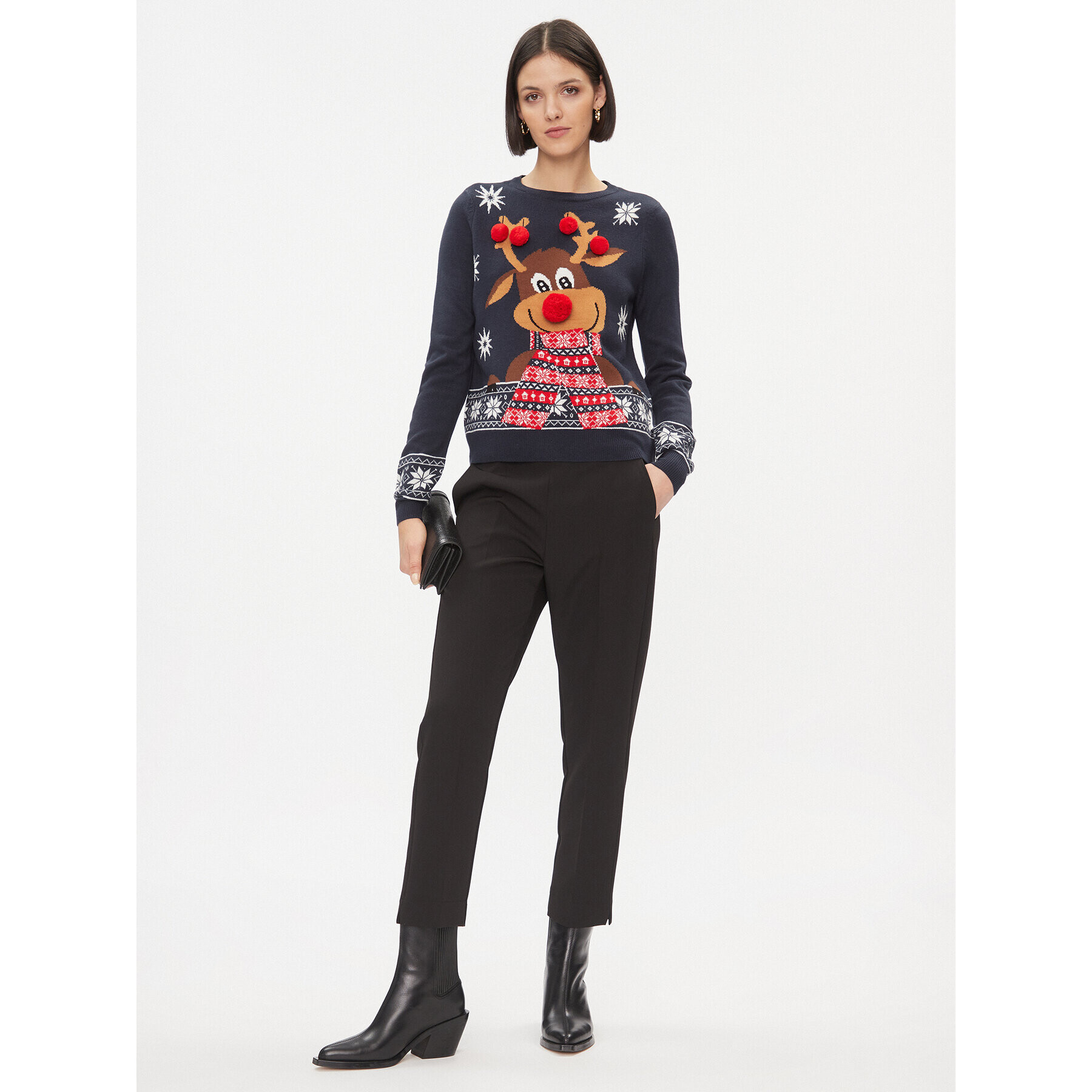Vero Moda Пуловер 10292636 Тъмносин Regular Fit - Pepit.bg