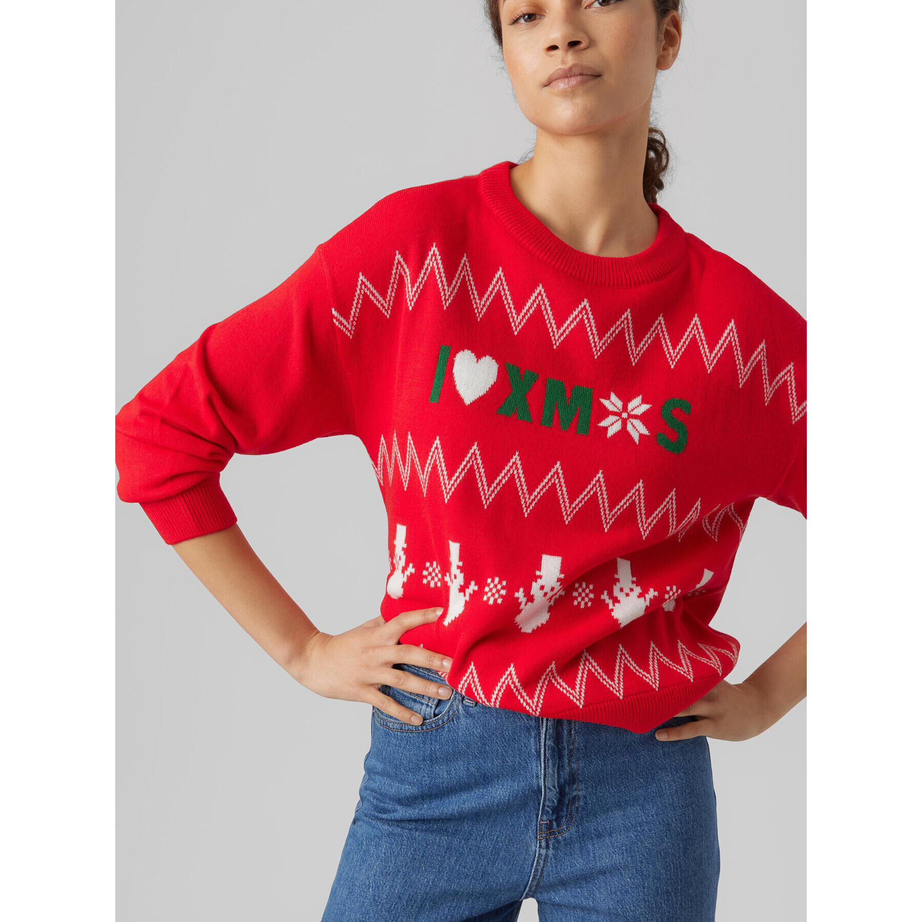 Vero Moda Пуловер 10292667 Червен Regular Fit - Pepit.bg