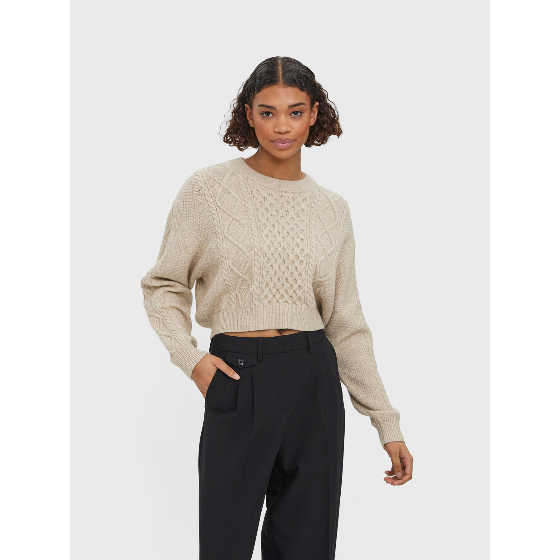 Vero Moda Пуловер Ayla 10274866 Екрю Relaxed Fit - Pepit.bg