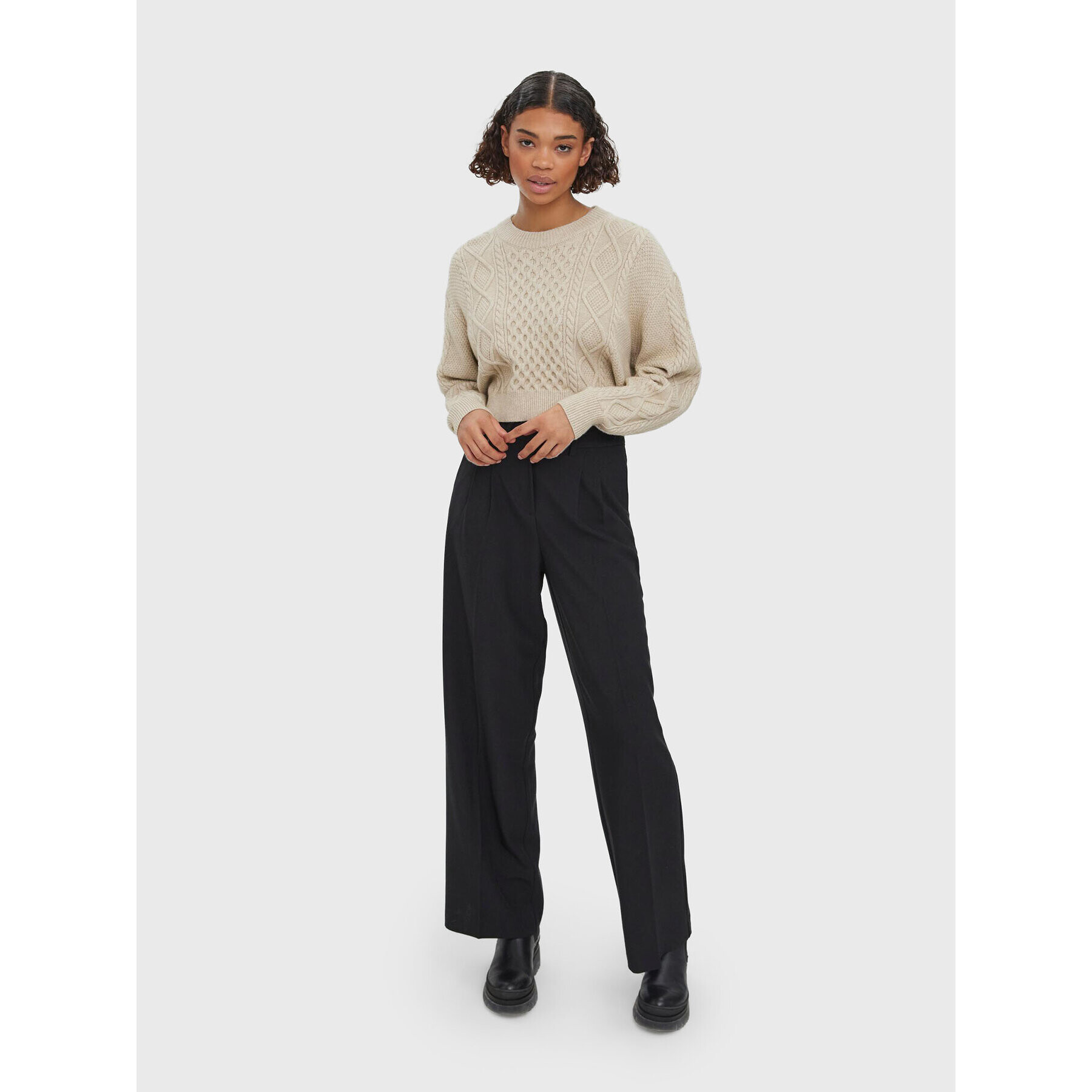 Vero Moda Пуловер Ayla 10274866 Екрю Relaxed Fit - Pepit.bg