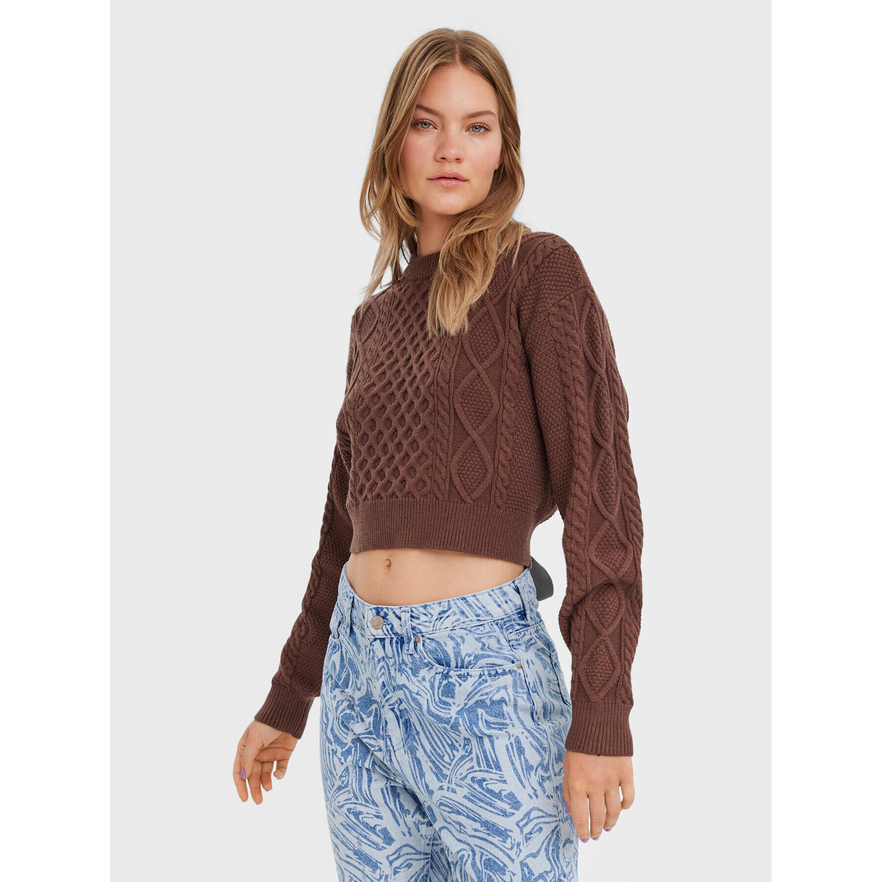 Vero Moda Пуловер Ayla 10274866 Кафяв Relaxed Fit - Pepit.bg