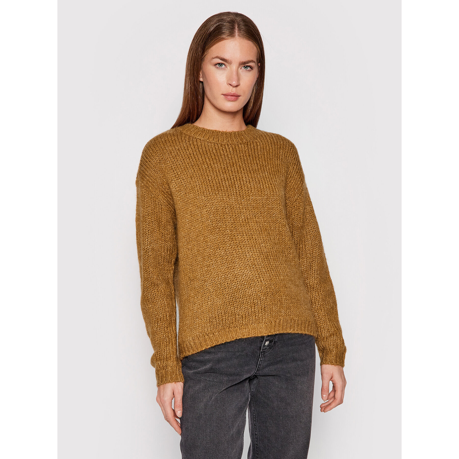 Vero Moda Пуловер Darya 10253226 Кафяв Relaxed Fit - Pepit.bg