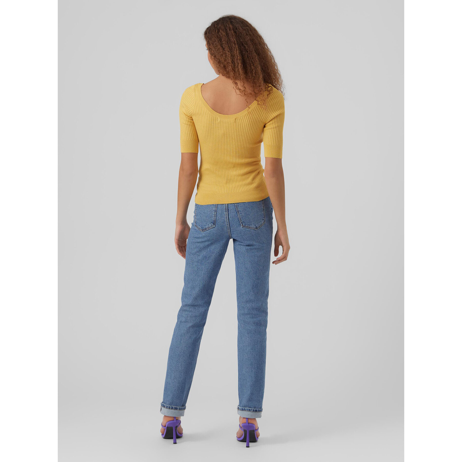 Vero Moda Пуловер Estela 10277850 Жълт Slim Fit - Pepit.bg