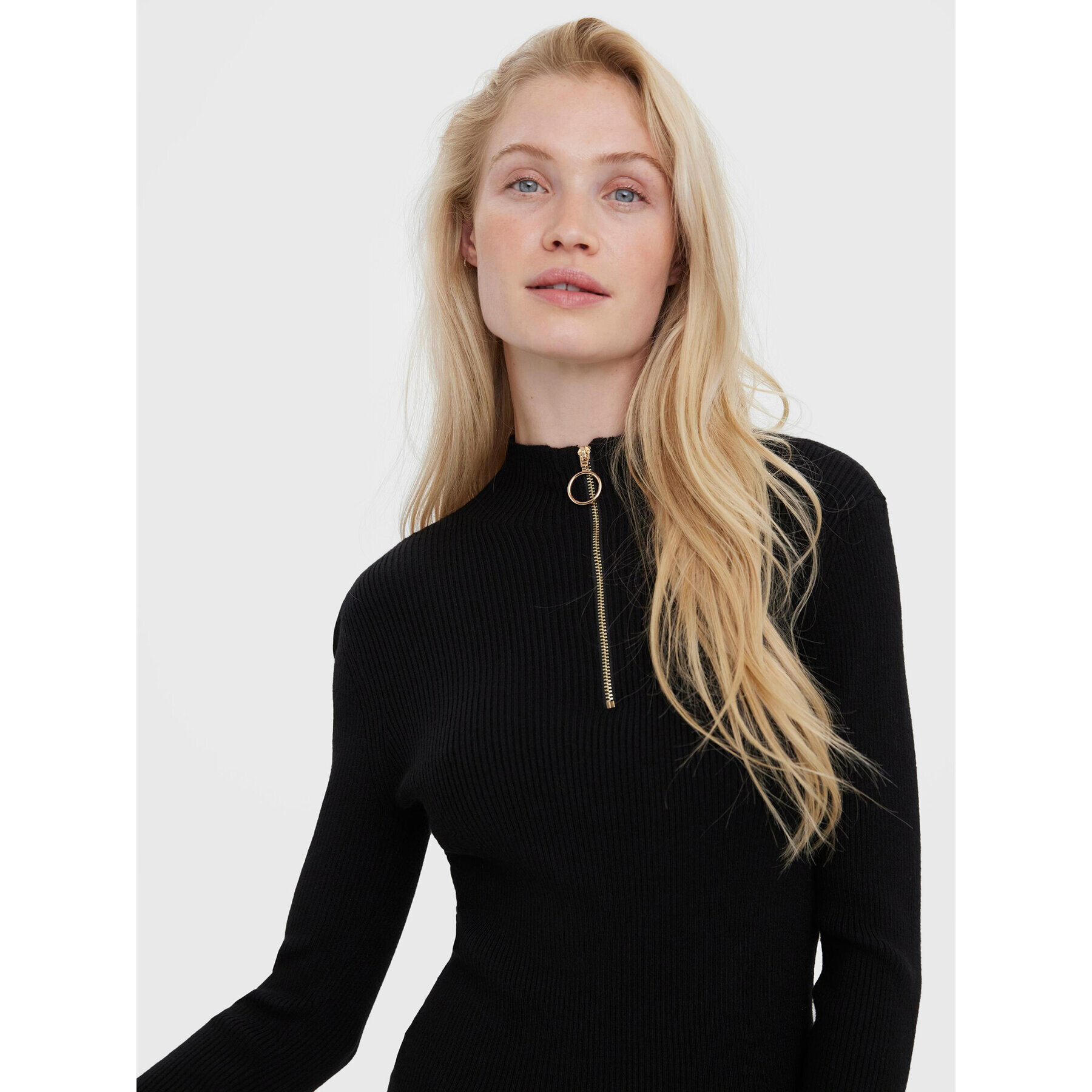 Vero Moda Пуловер Evie 10269110 Черен Slim Fit - Pepit.bg