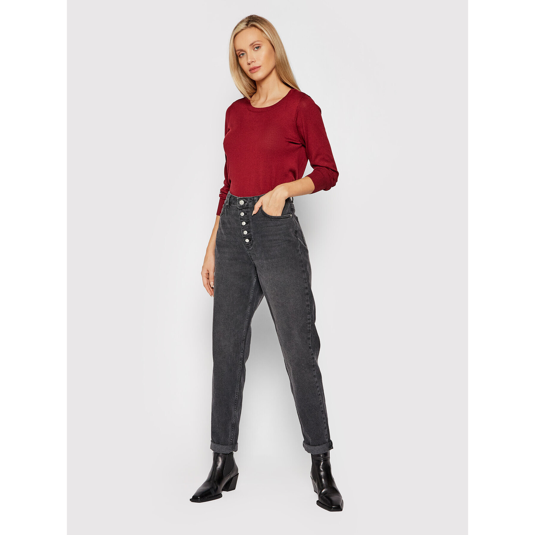 Vero Moda Пуловер Felicity 10231475 Бордо Regular Fit - Pepit.bg