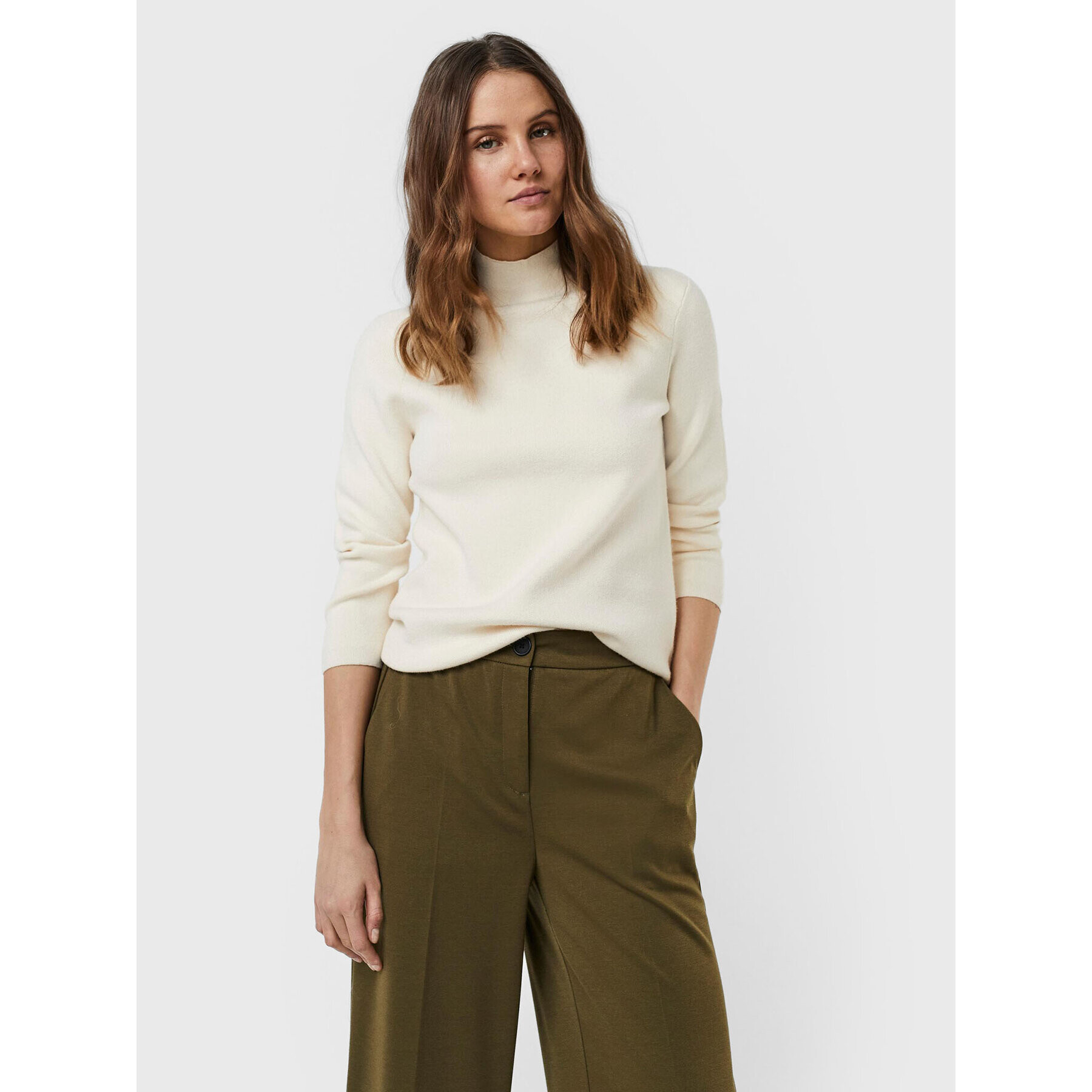 Vero Moda Пуловер Gold 10257153 Бежов Regular Fit - Pepit.bg