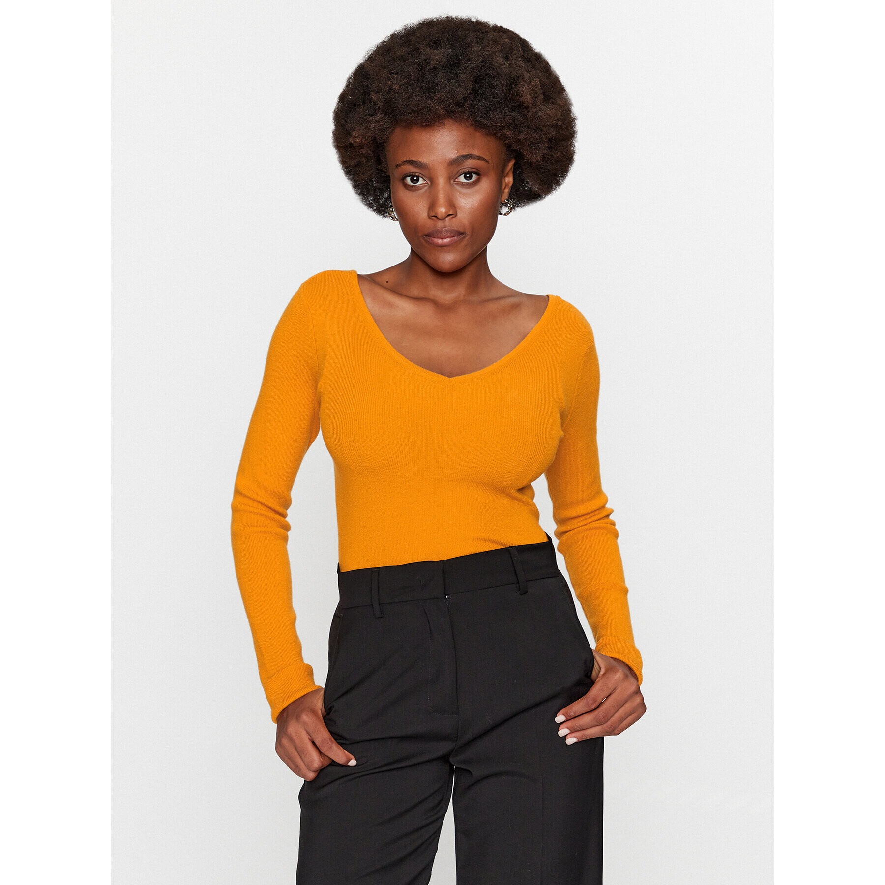Vero Moda Пуловер Gold 10257154 Оранжев Regular Fit - Pepit.bg