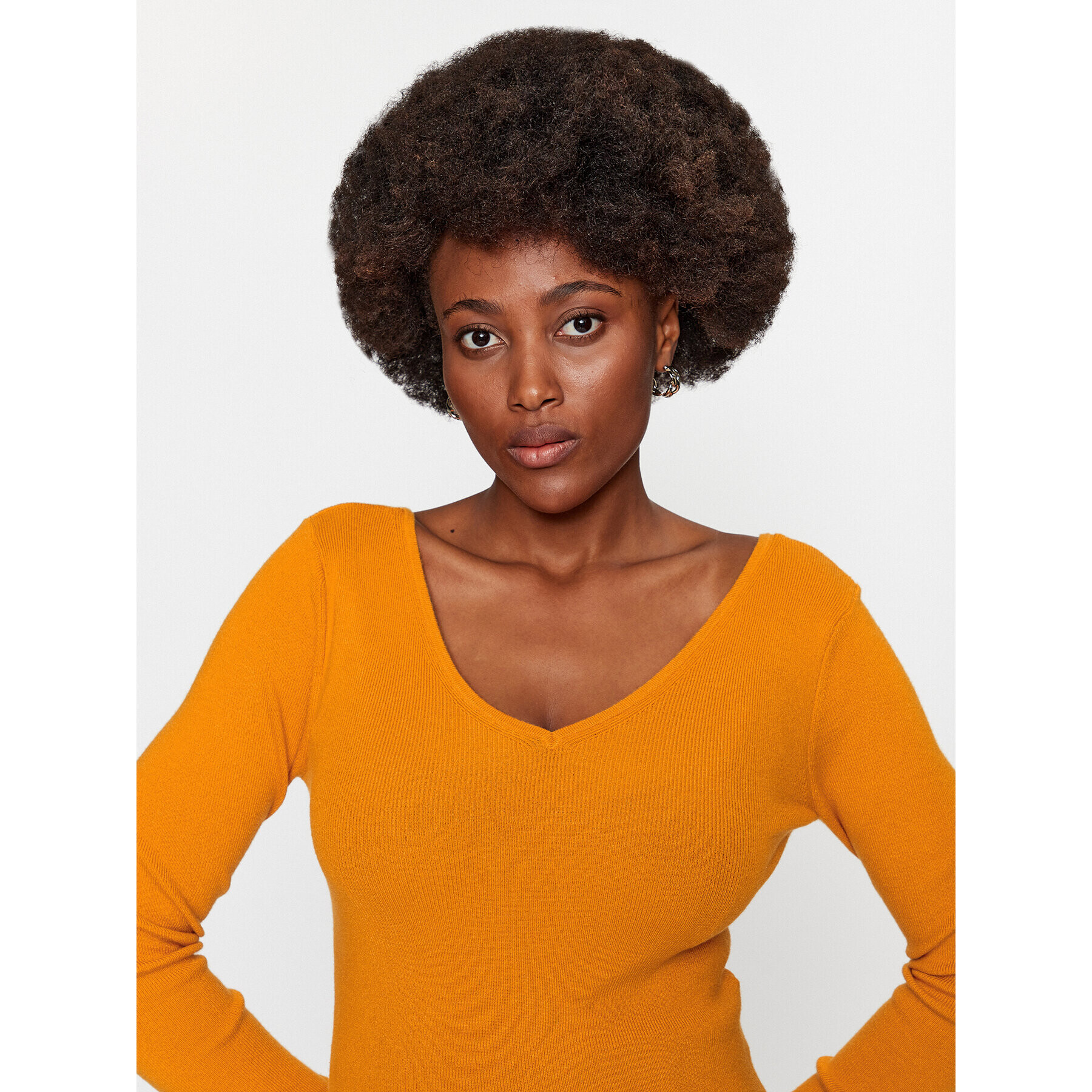 Vero Moda Пуловер Gold 10257154 Оранжев Regular Fit - Pepit.bg