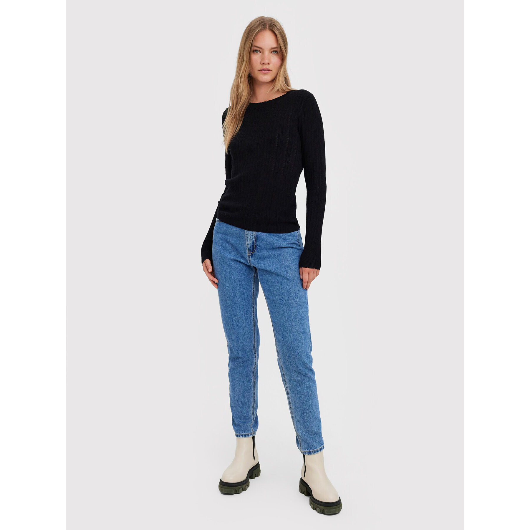 Vero Moda Пуловер Karis 10268004 Черен Regular Fit - Pepit.bg