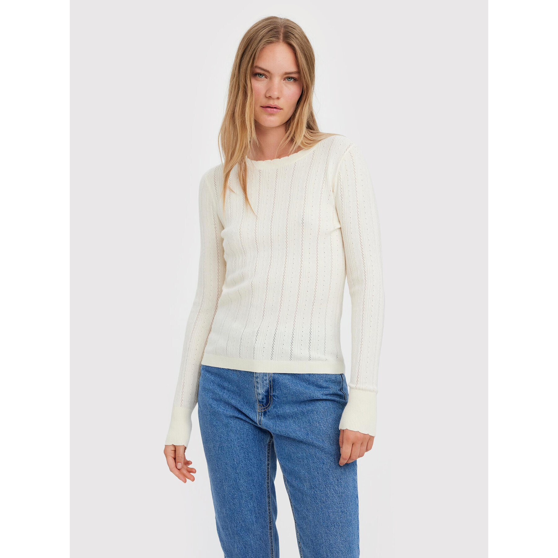 Vero Moda Пуловер Karis 10268004 Екрю Regular Fit - Pepit.bg