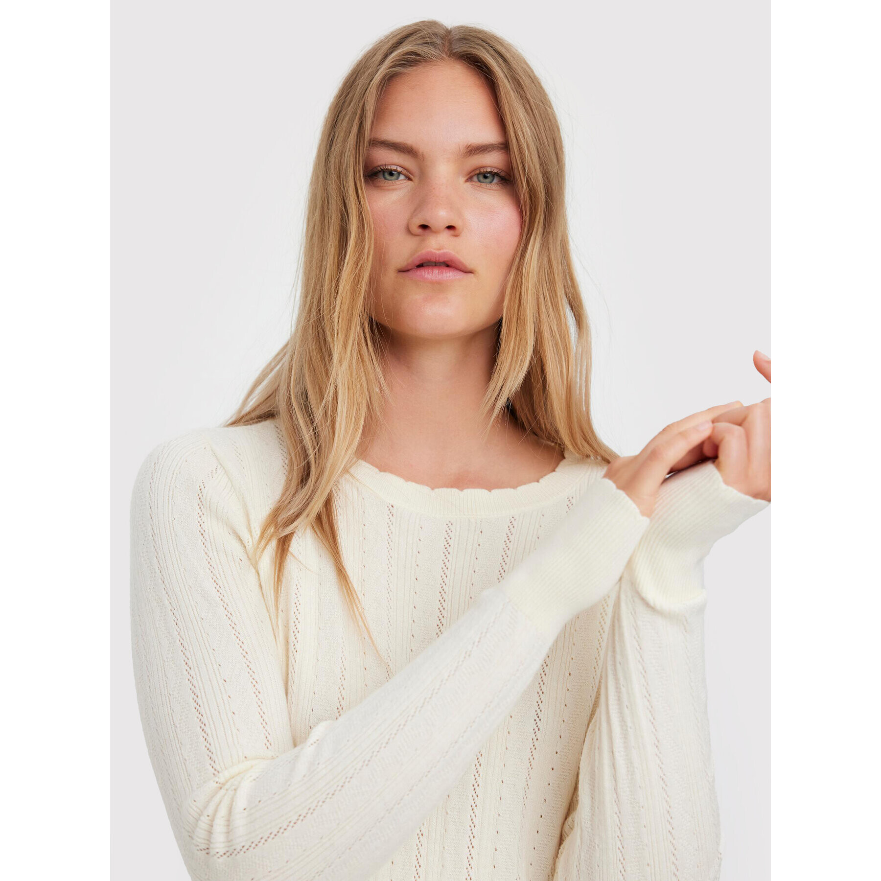 Vero Moda Пуловер Karis 10268004 Екрю Regular Fit - Pepit.bg