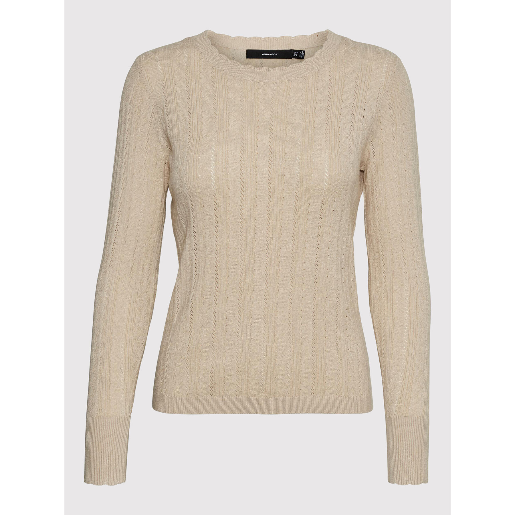 Vero Moda Пуловер Karis 10268004 Екрю Regular Fit - Pepit.bg