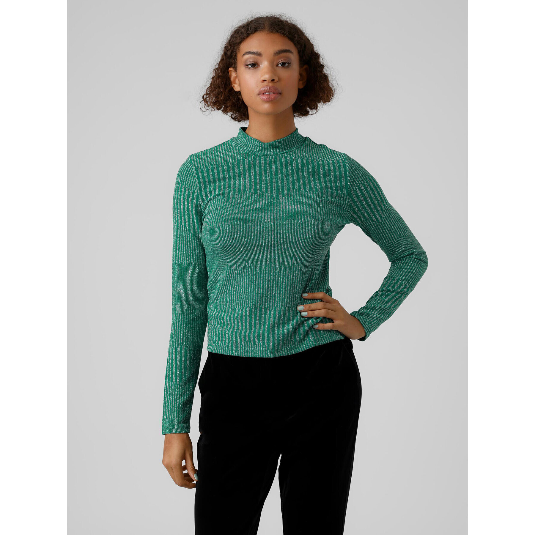 Vero Moda Пуловер Karita 10276592 Зелен Regular Fit - Pepit.bg