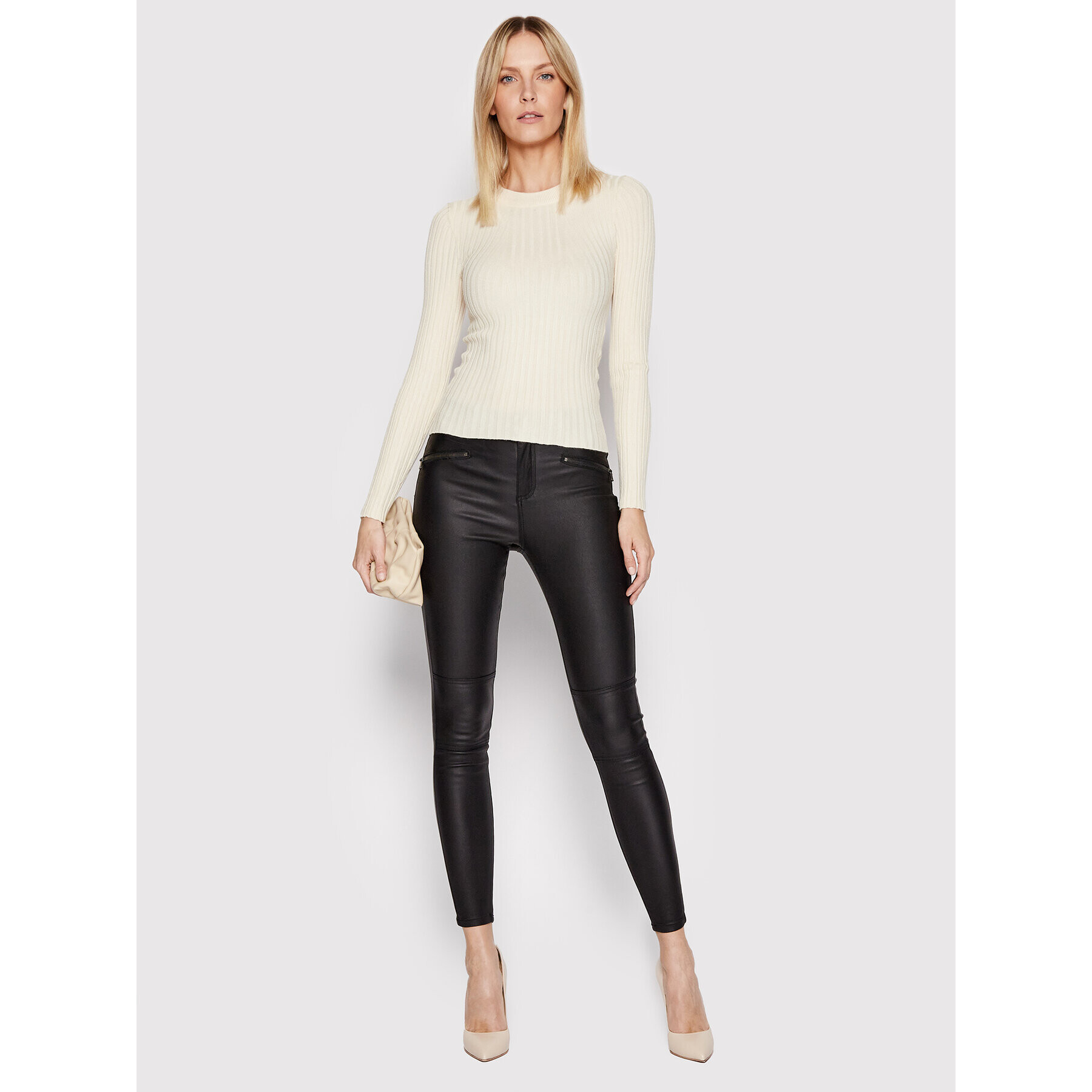 Vero Moda Пуловер Kiki 10257763 Екрю Slim Fit - Pepit.bg