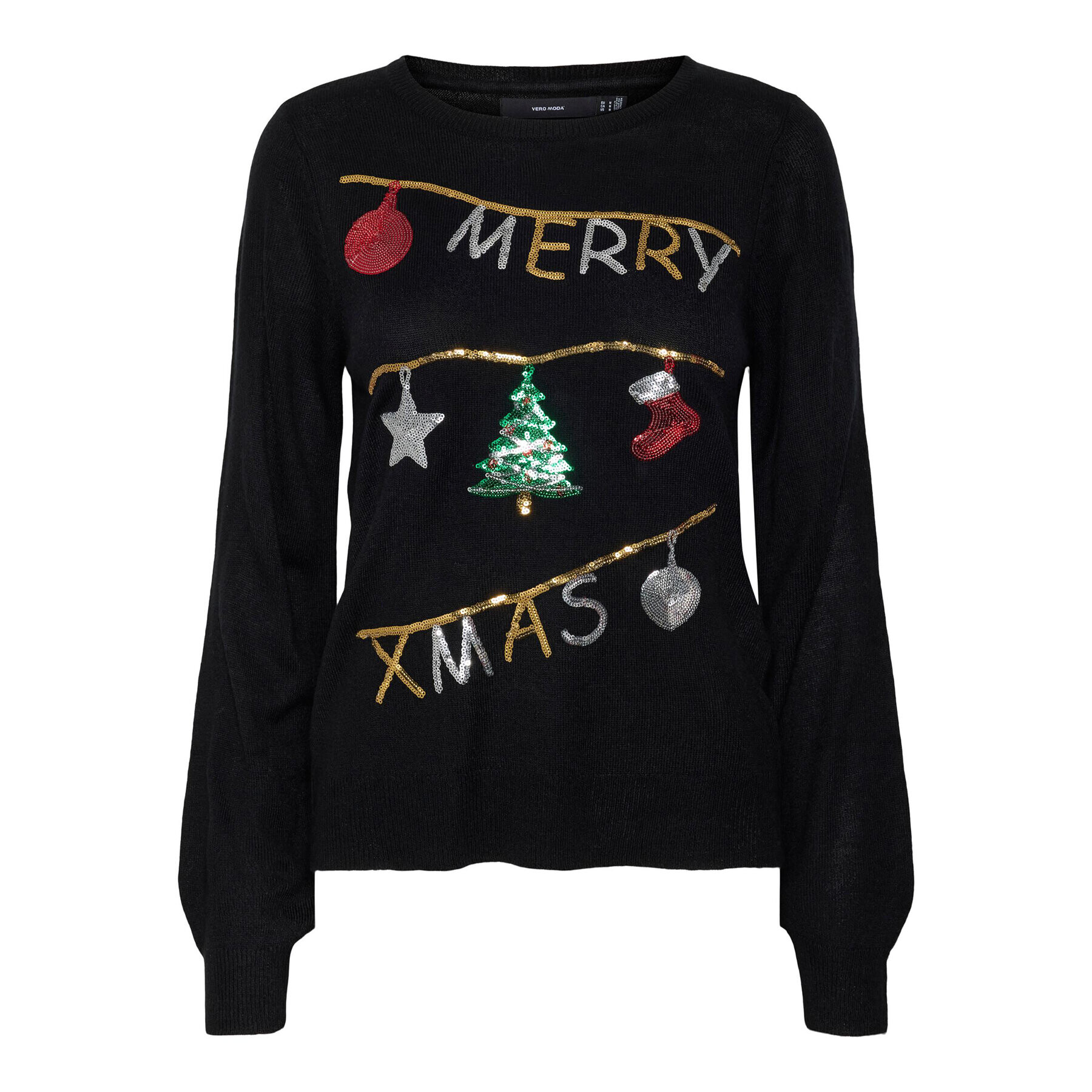 Vero Moda Пуловер Merryxmas 10272463 Черен Regular Fit - Pepit.bg