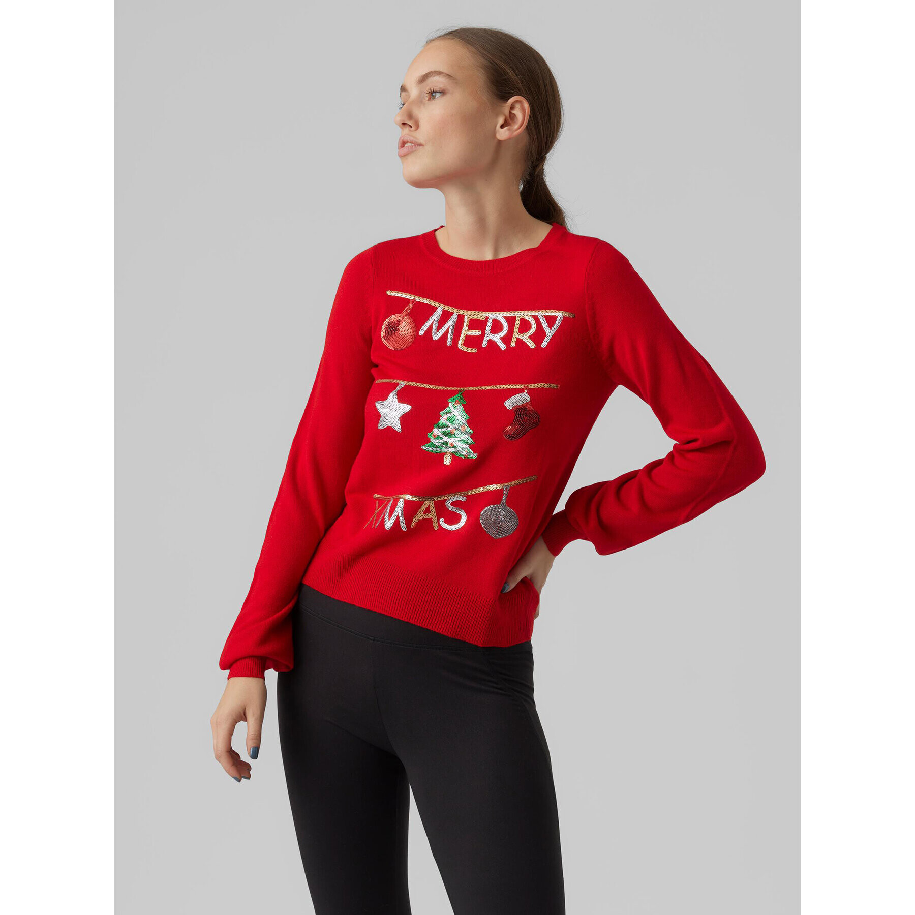 Vero Moda Пуловер Merryxmas 10272463 Червен Regular Fit - Pepit.bg